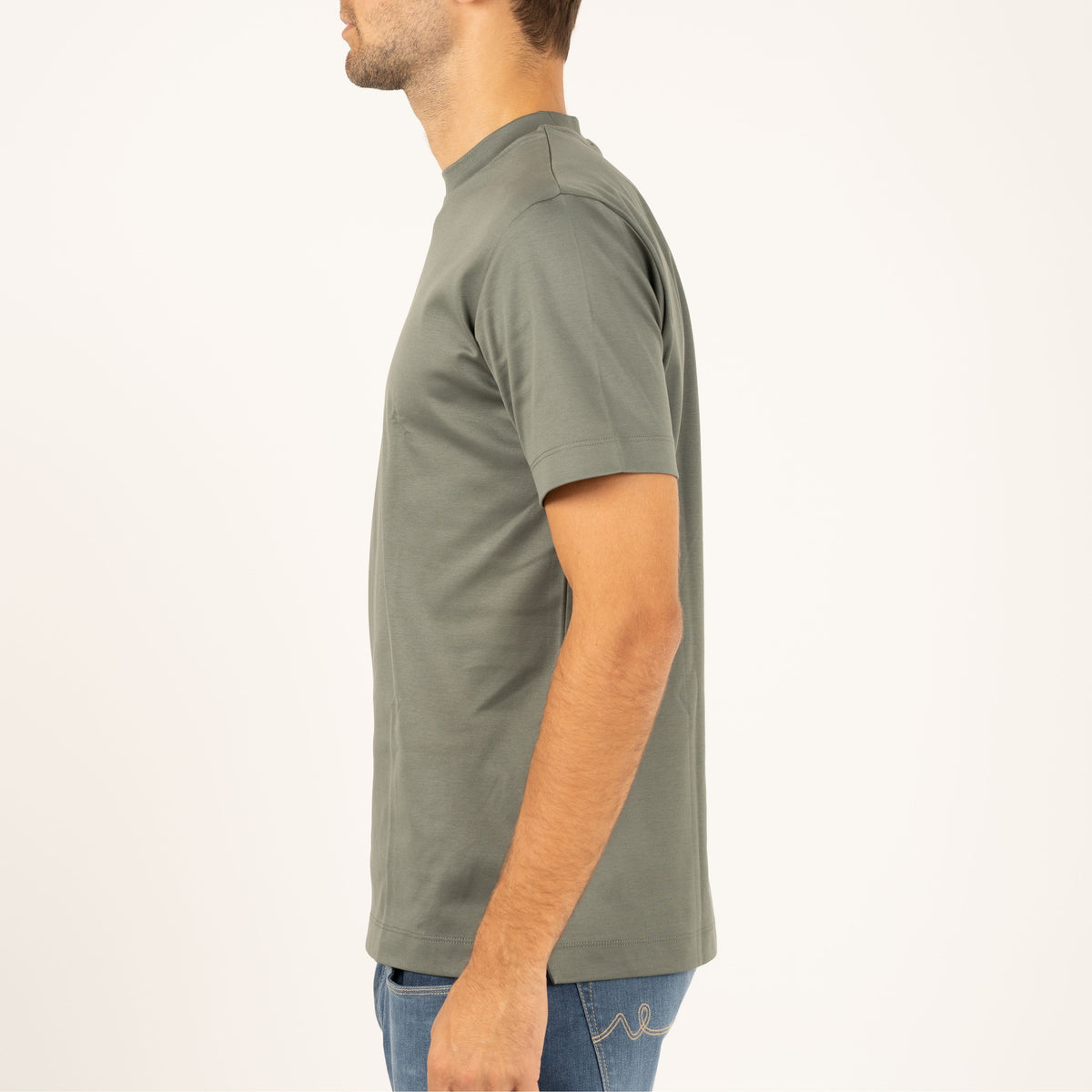Valenza T-Shirt Olijfgroen | Interlock Supima Cotton