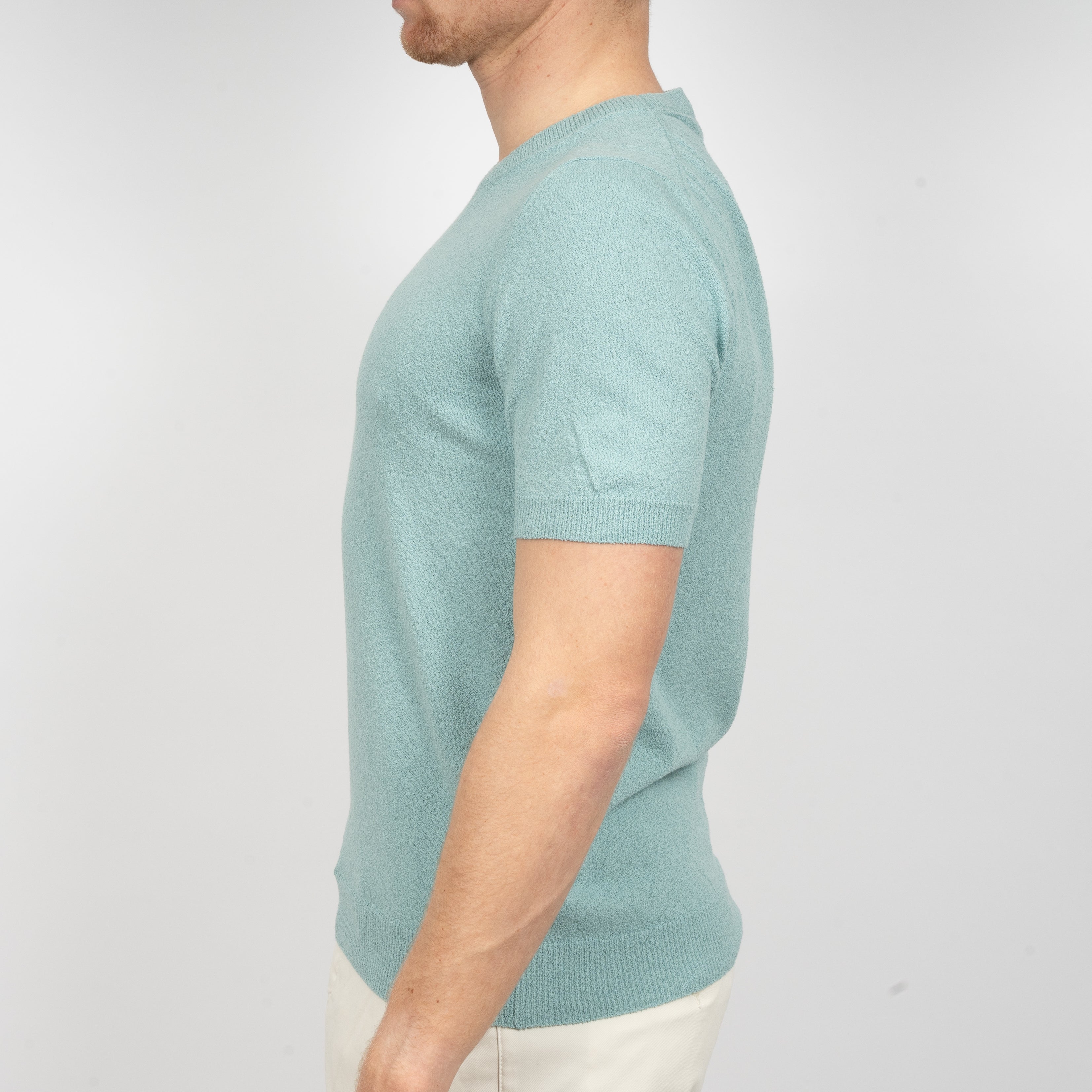 Gran Sasso T-Shirt Aquablauw | Boucle Knit