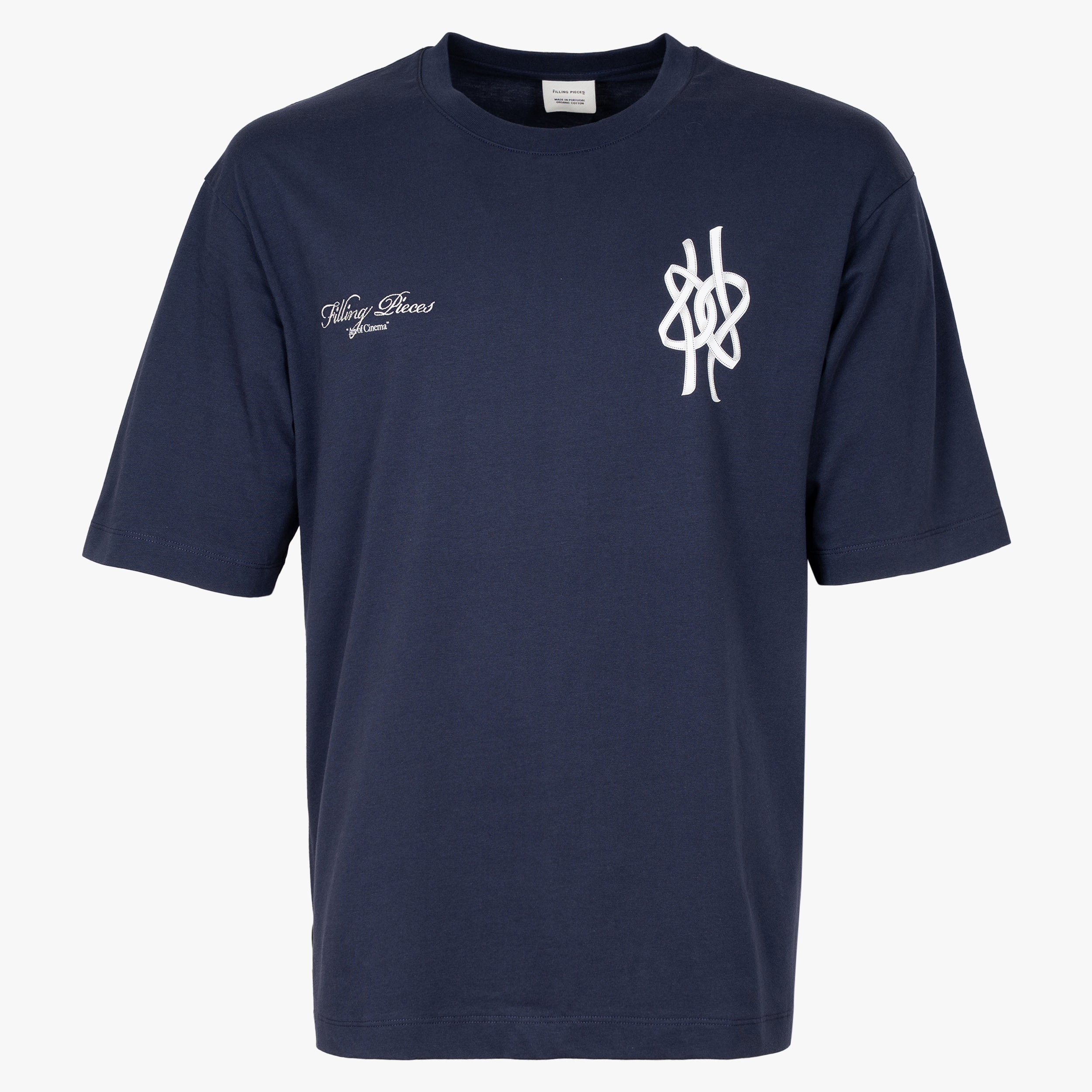 Filling Pieces T-Shirt Backprint Donkerblauw | Boxy Film Strip