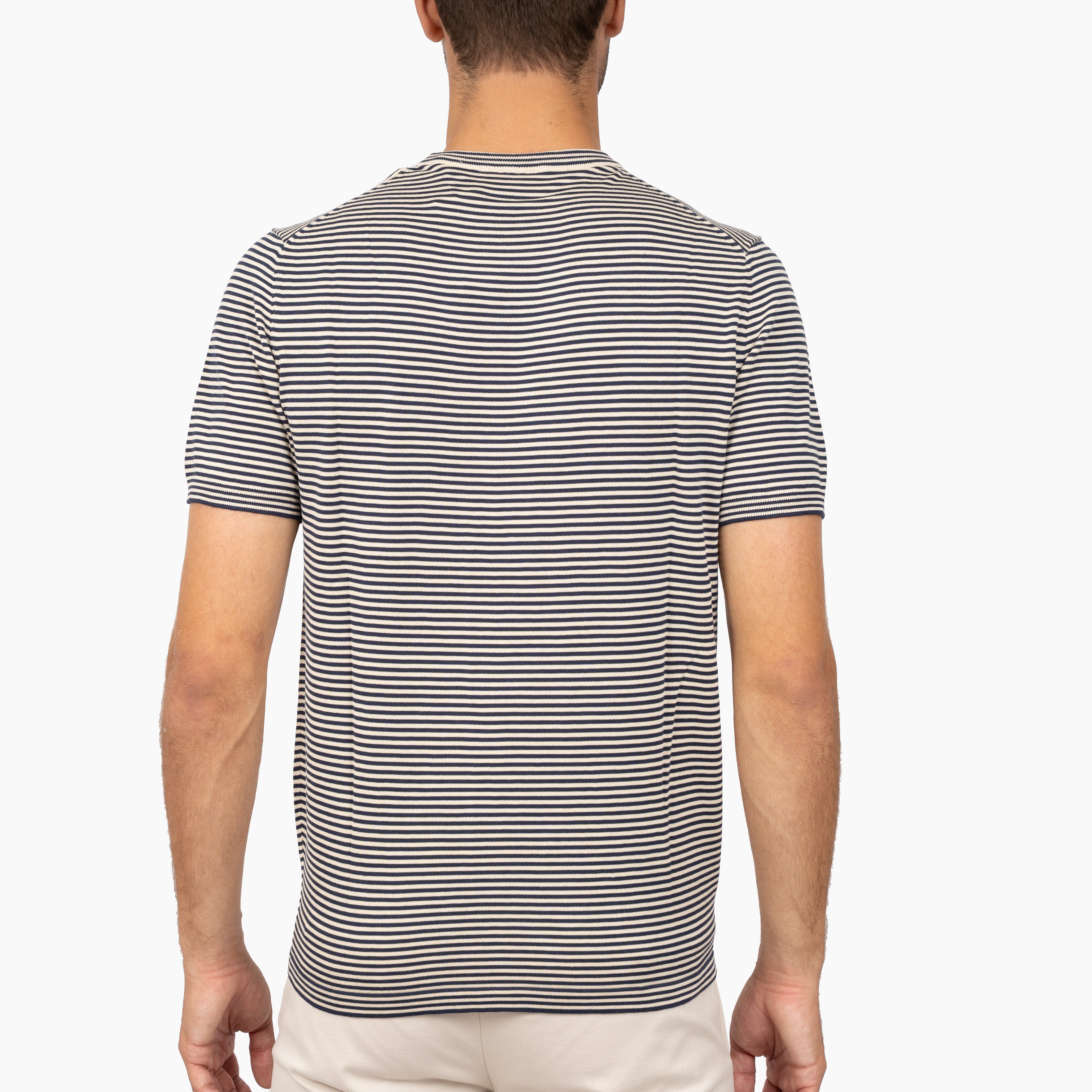 SEVEN DIALS Gebreid T-Shirt Donkerblauw Gestreept | Charsly