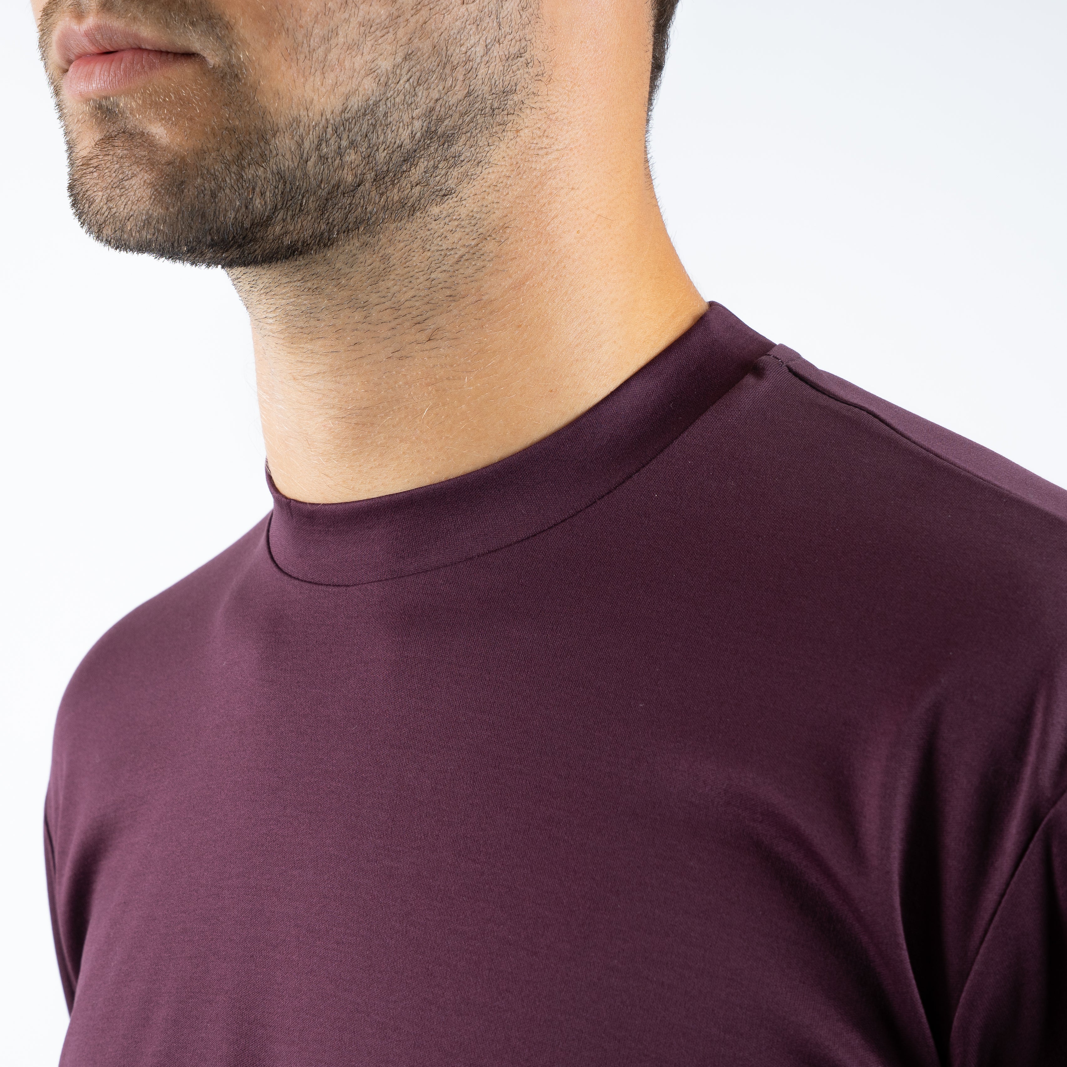 Valenza Longsleeve T-Shirt Bordeaux Rood | Interlock Supima T-Shirt L/S
