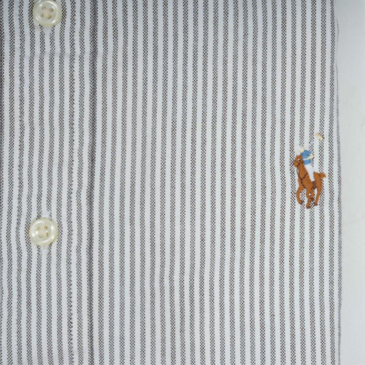 Ralph Lauren Overhemd Bruin Gestreept | Custom Fit