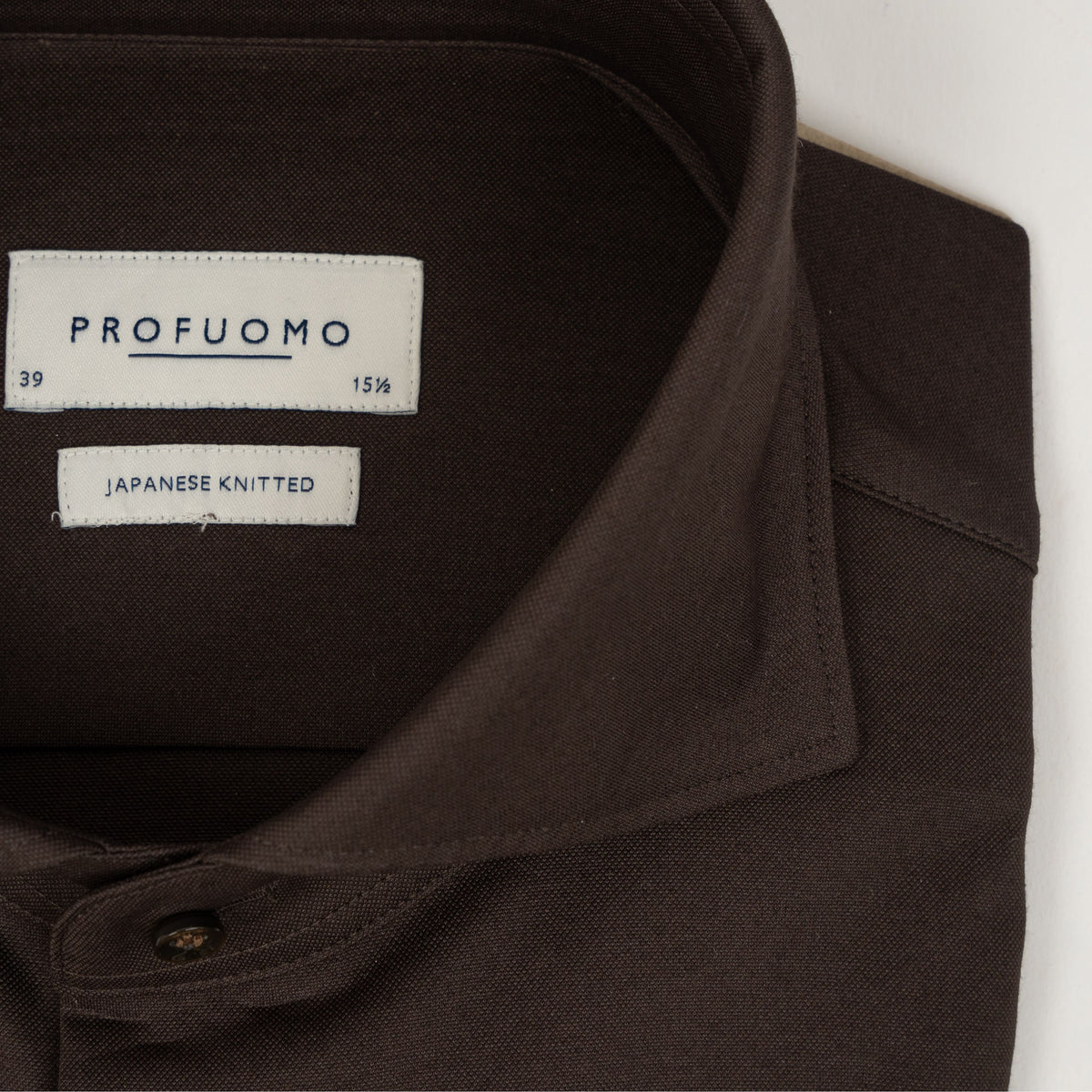 Profuomo Overhemd Bruin | Japanese Knitted