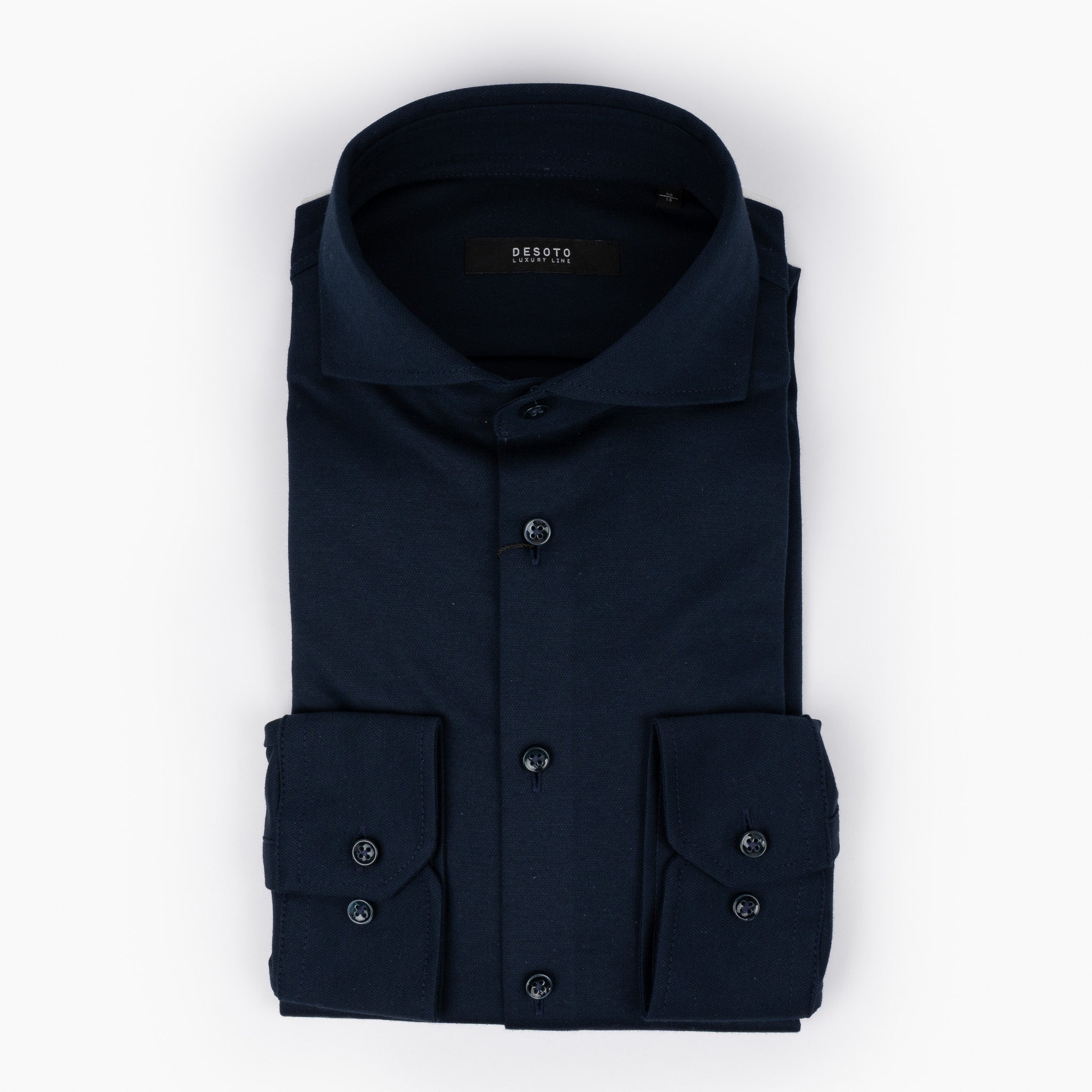 Desoto Overhemd Donkerblauw | Luxury Hay Piqué