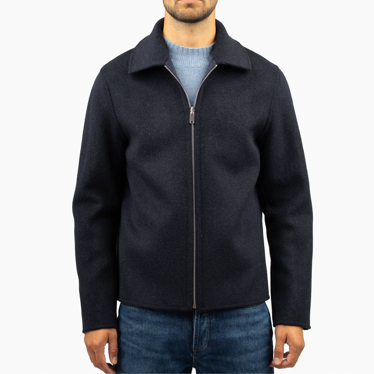 Profuomo Overshirt Blauw | Reversible Wool