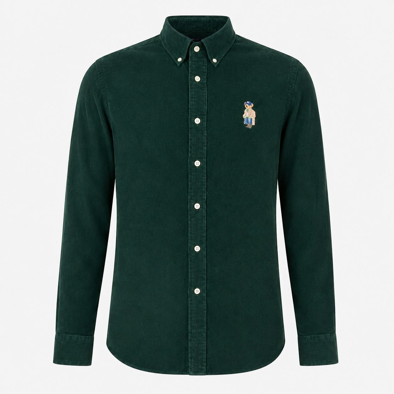 Ralph Lauren Overhemd Velvet Corduroy Groen | Polo Bear