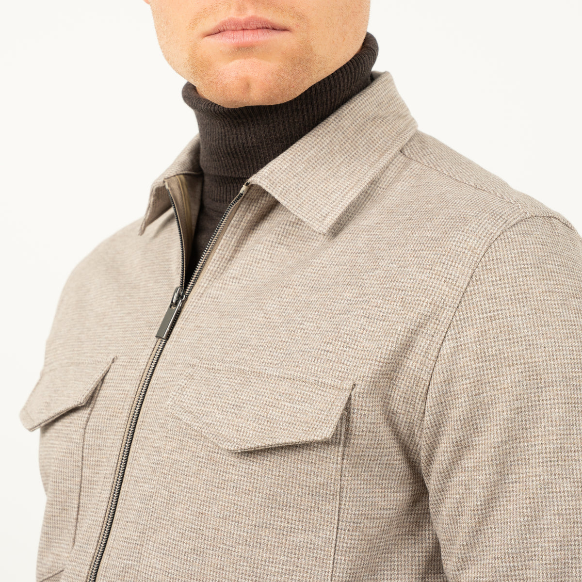 SEVEN DIALS Overshirt met Rits Beige | Amman