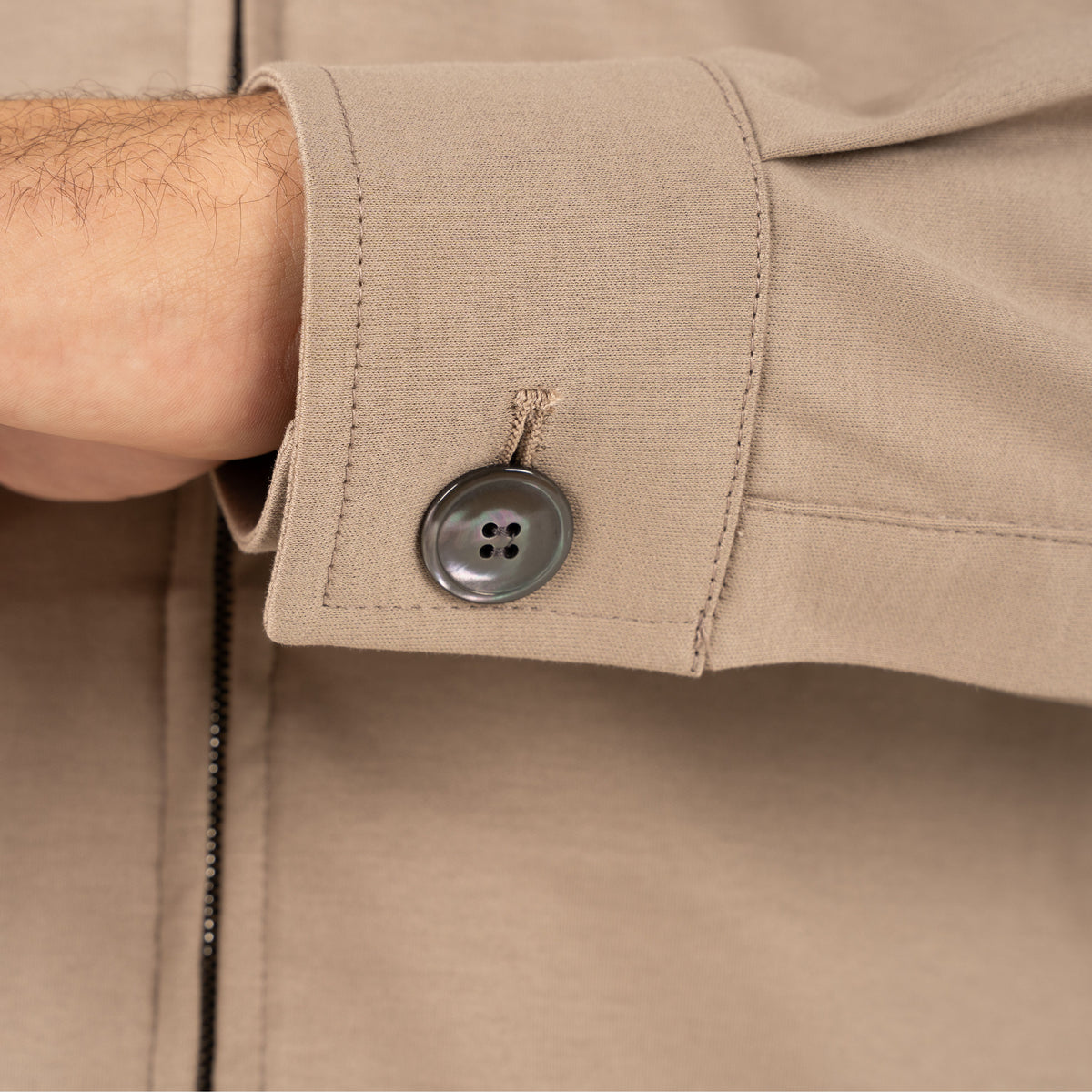 Valenza Overshirt met Rits Beige | Interlock Supima
