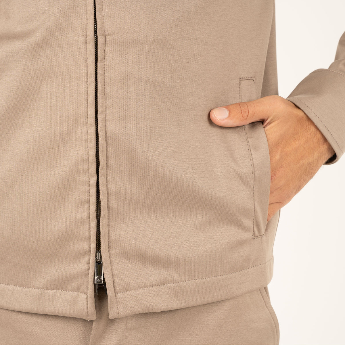 Valenza Overshirt met Rits Beige | Interlock Supima
