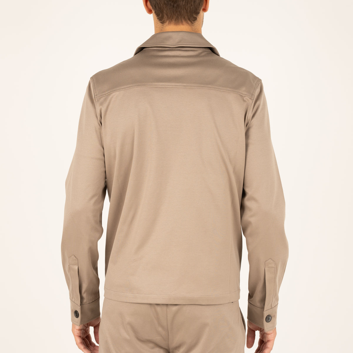 Valenza Overshirt met Rits Beige | Interlock Supima