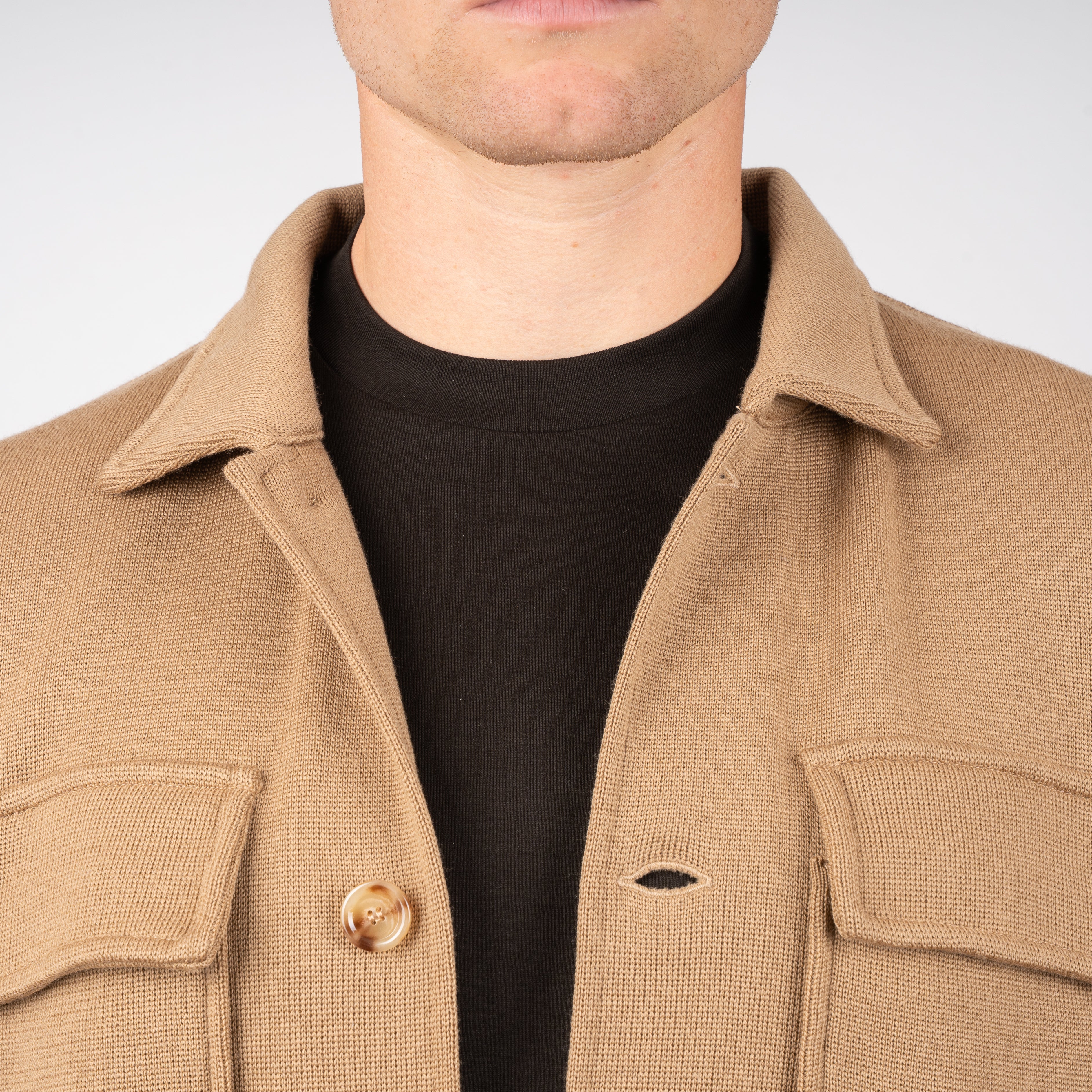 Lardini Gebreid Overshirt Camel