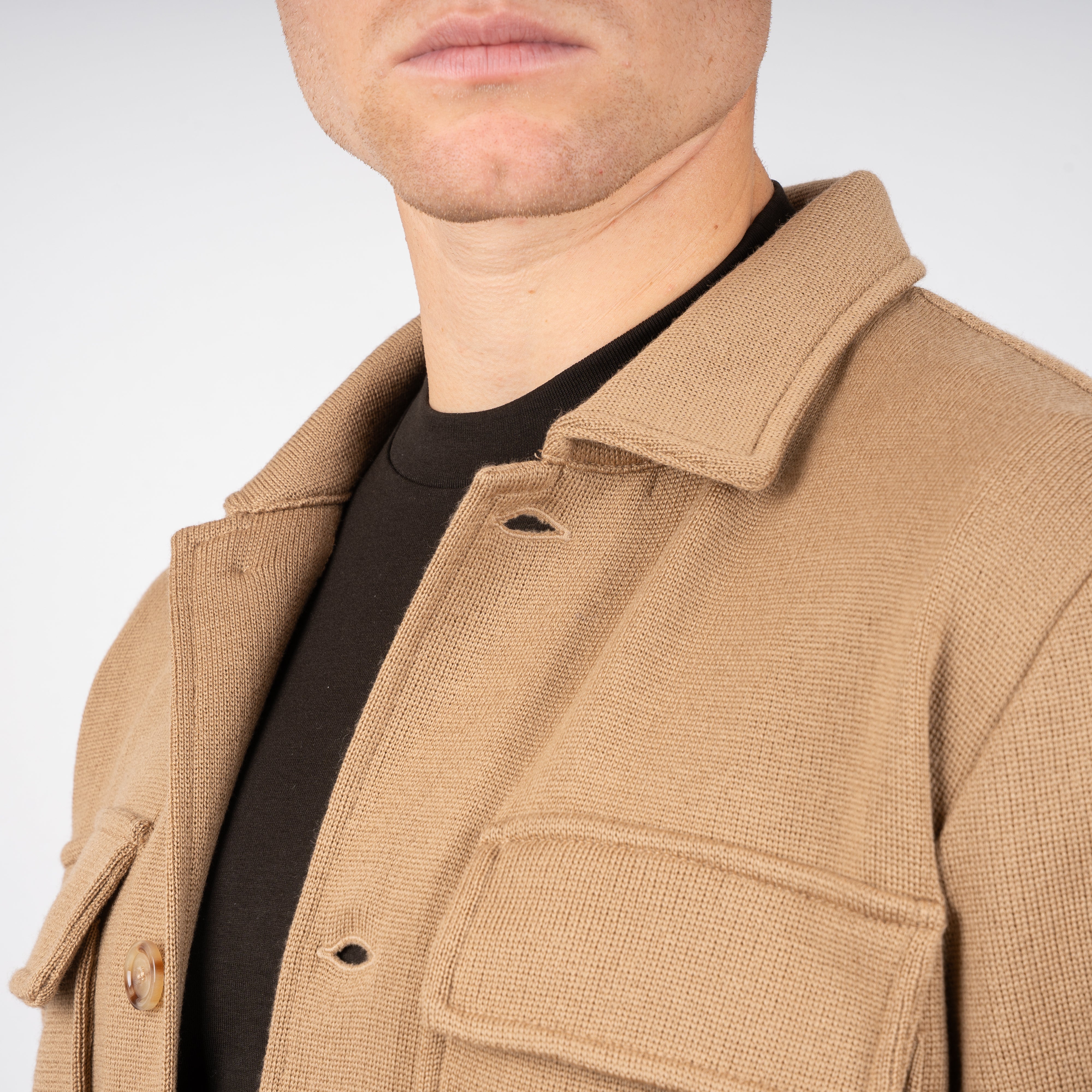 Lardini Gebreid Overshirt Camel