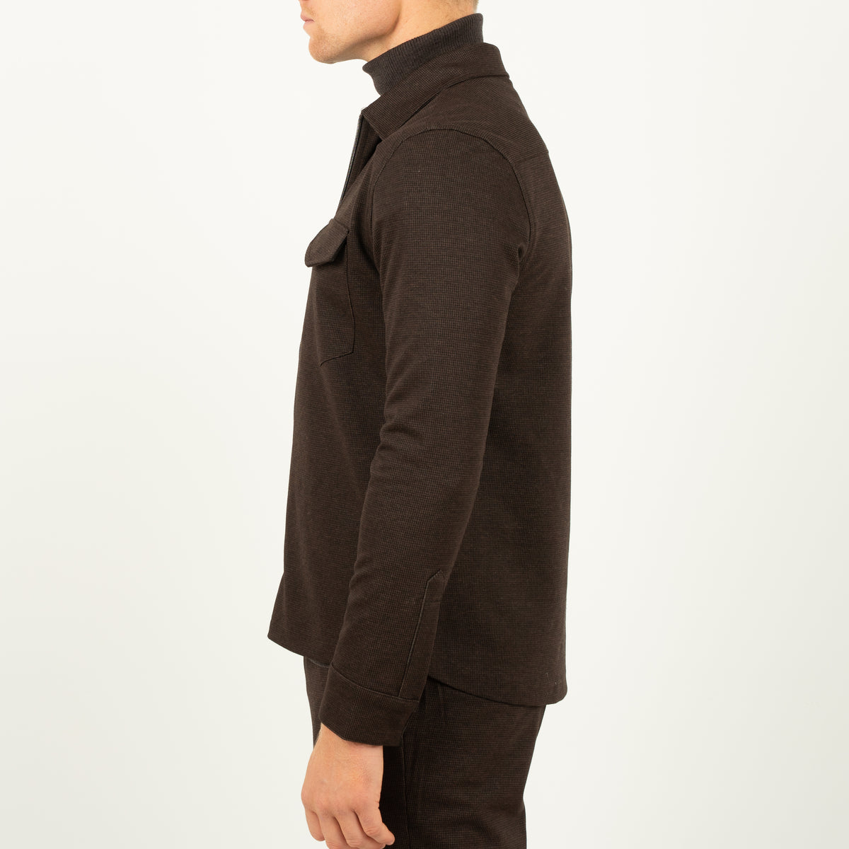 SEVEN DIALS Overshirt met Rits Bruin | Amman