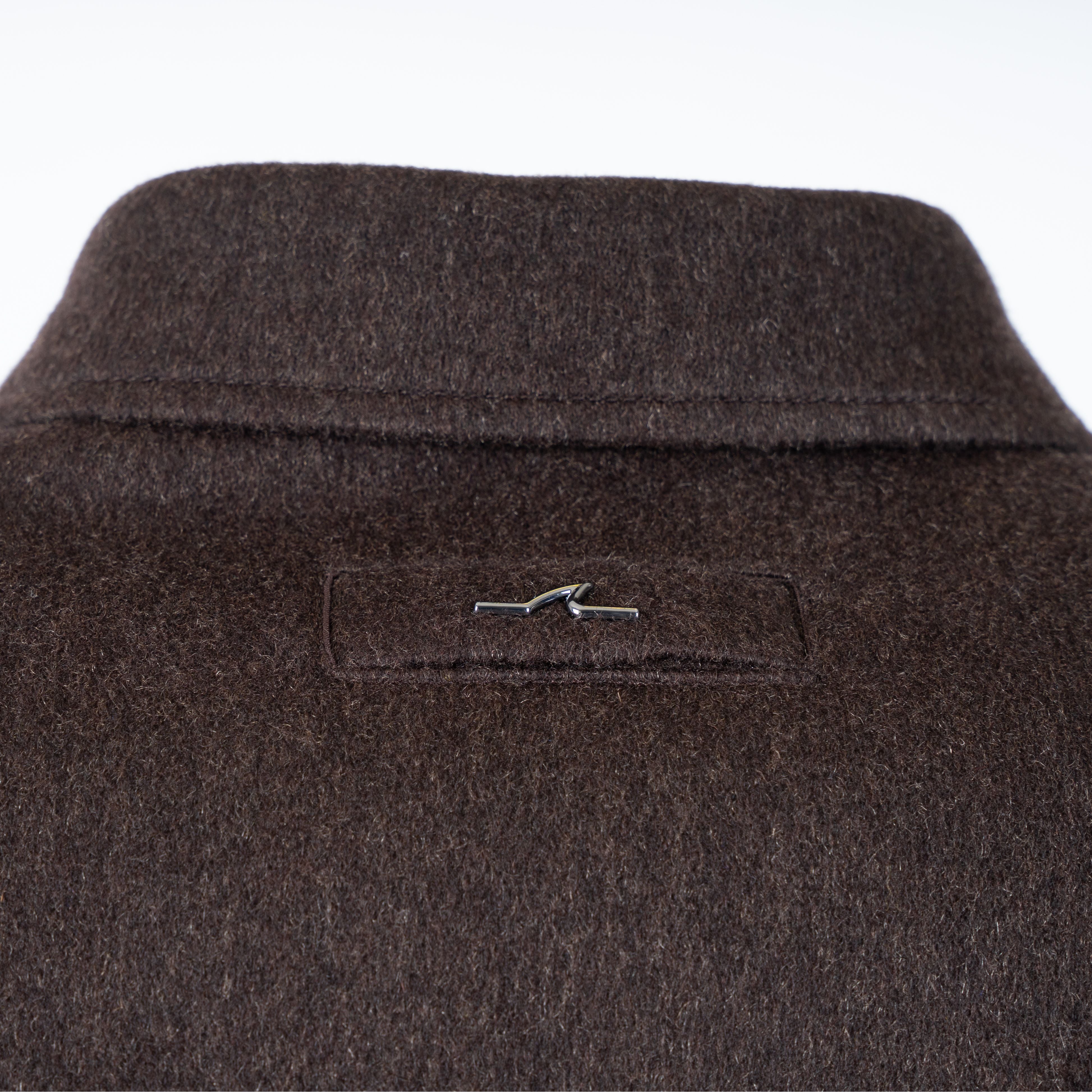 Paul & Shark Cashmere Overshirt Bruin | Loro Piana Green Storm System®