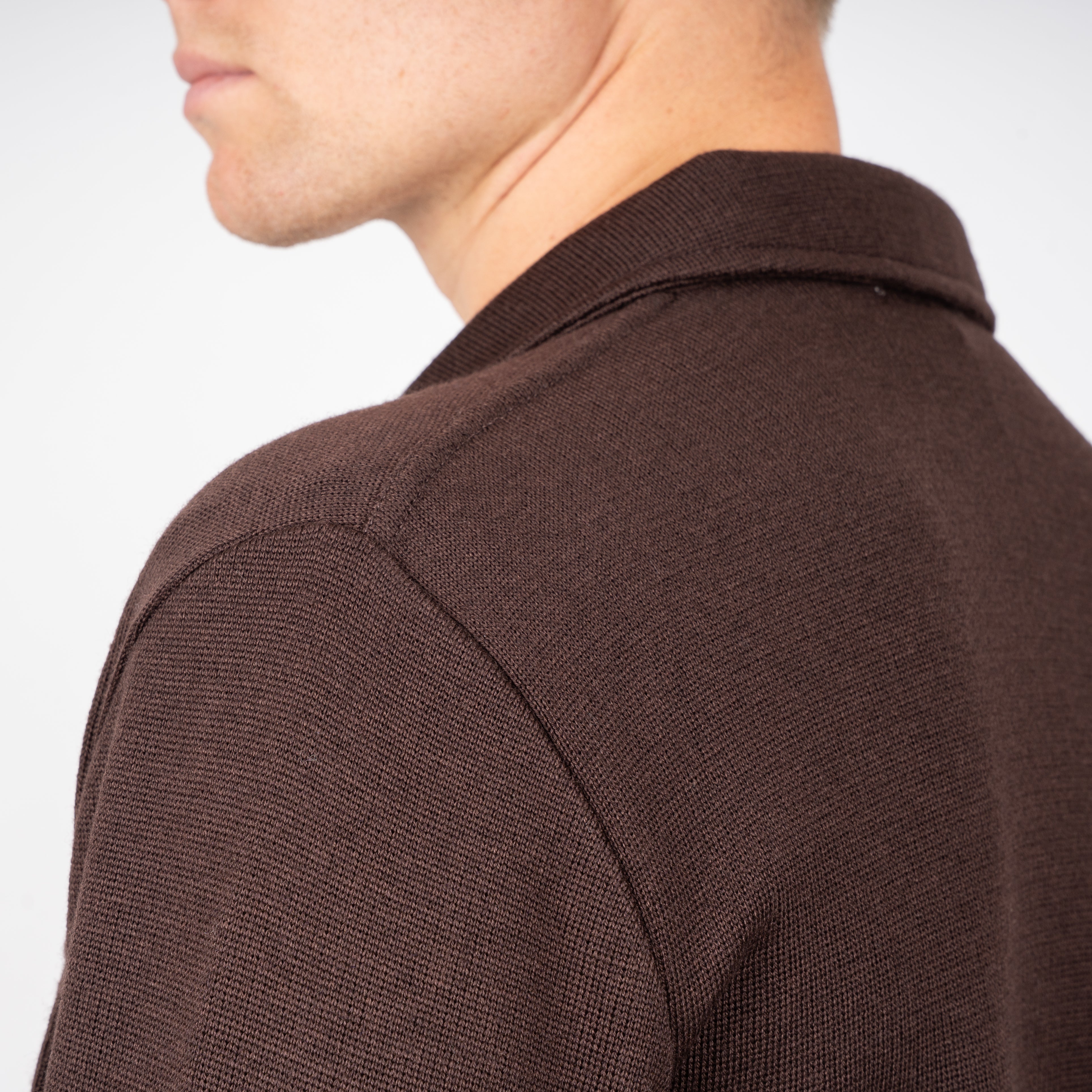 Lardini Gebreid Overshirt Bruin