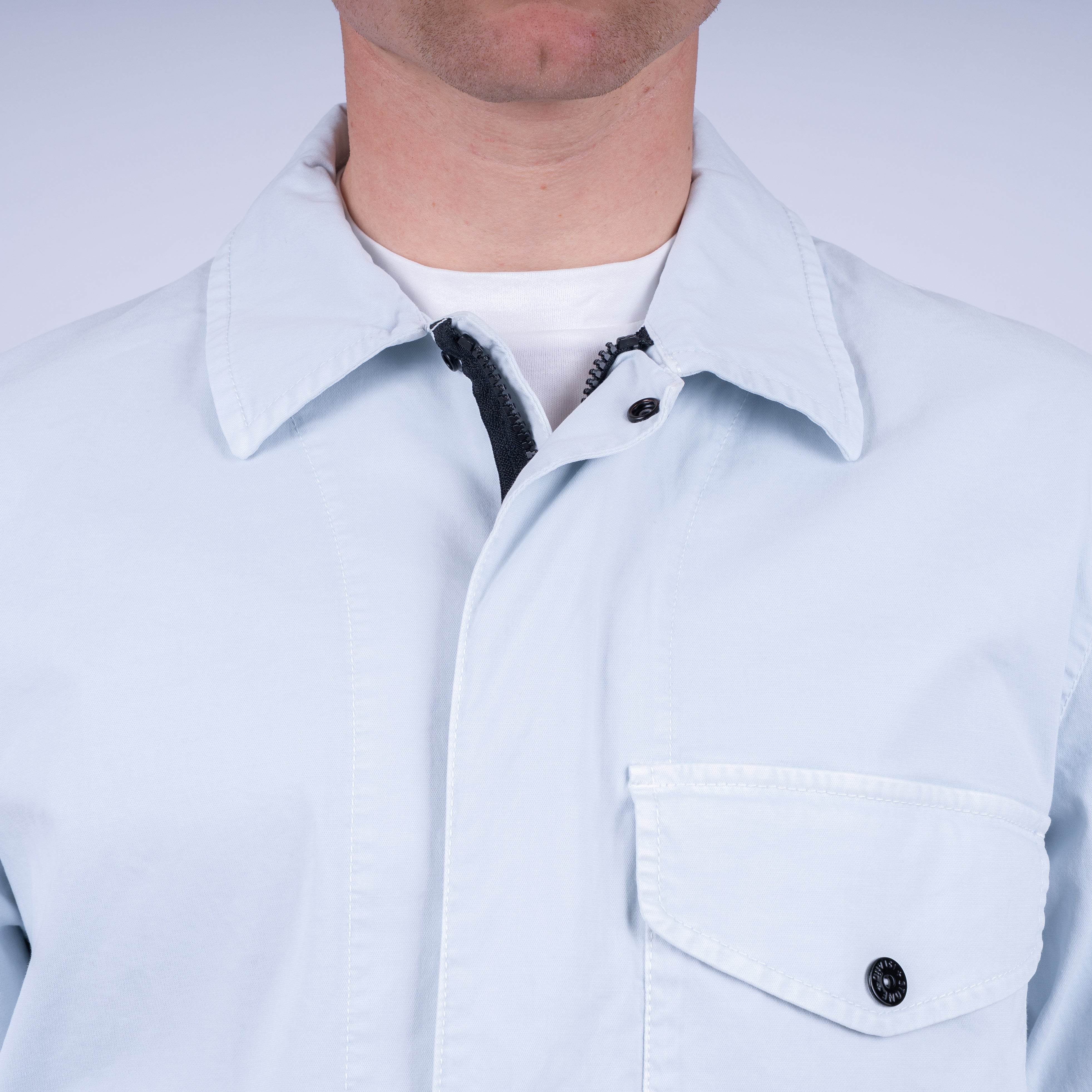 Stone Island Overshirt Lichtblauw | 'OLD' Effect