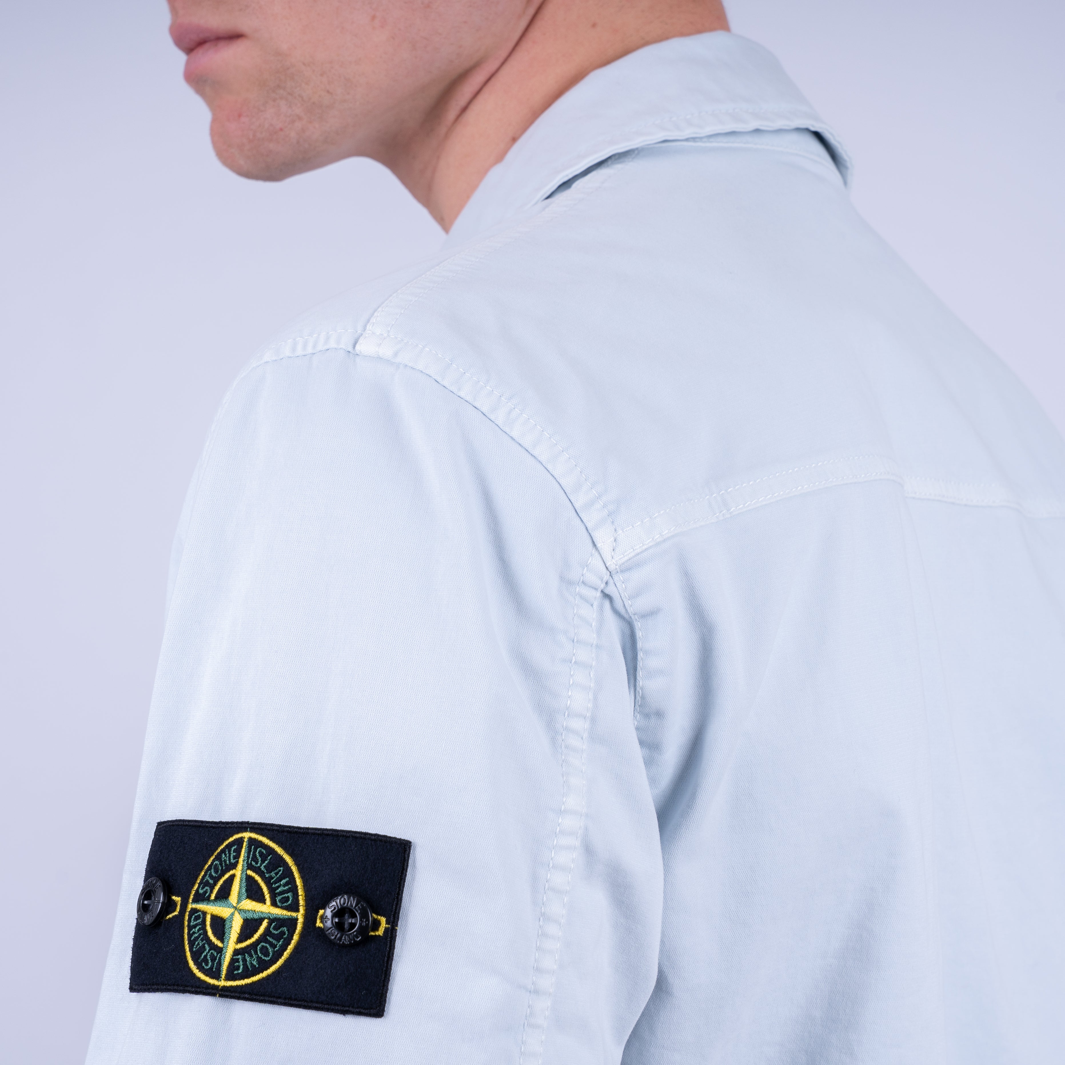 Stone Island Overshirt Lichtblauw | 'OLD' Effect