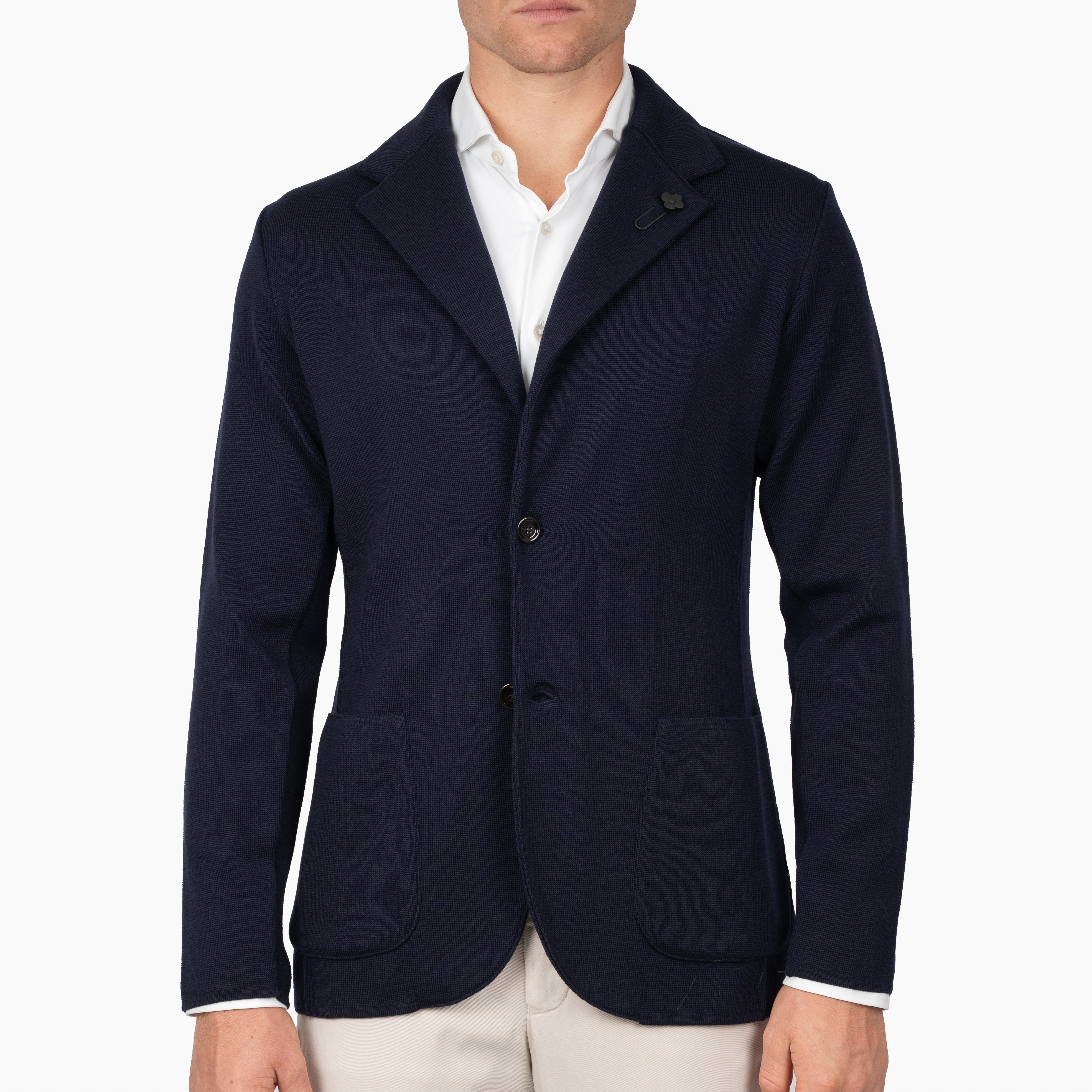 Lardini Gebreid Colbert Blauw