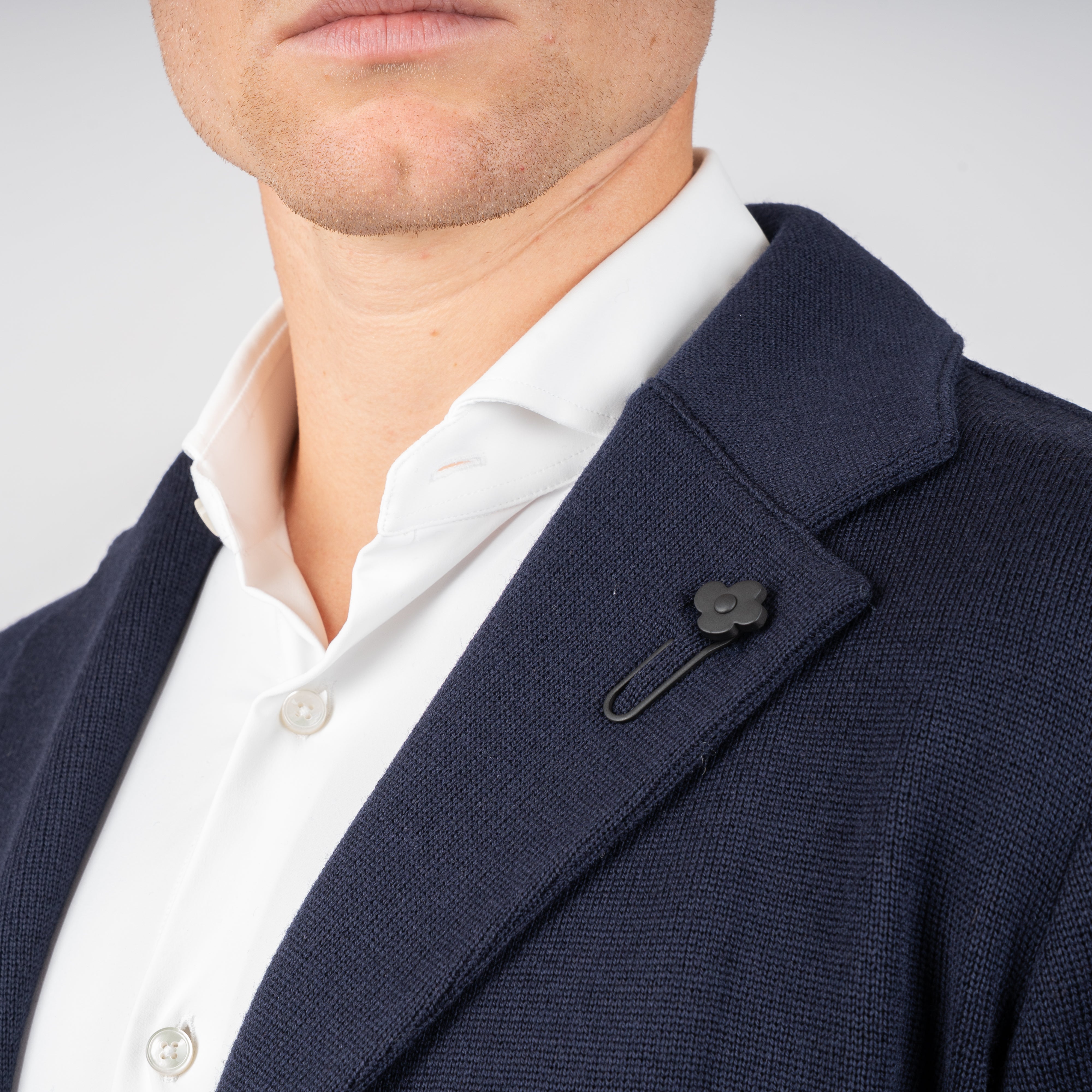 Lardini Gebreid Colbert Blauw