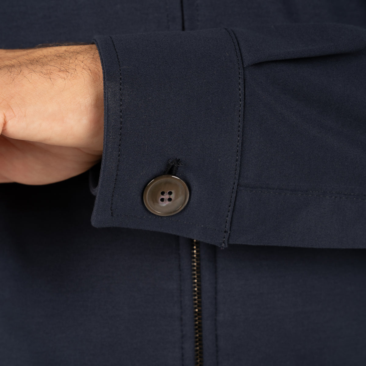 Valenza Overshirt met Rits Blauw | Interlock Supima