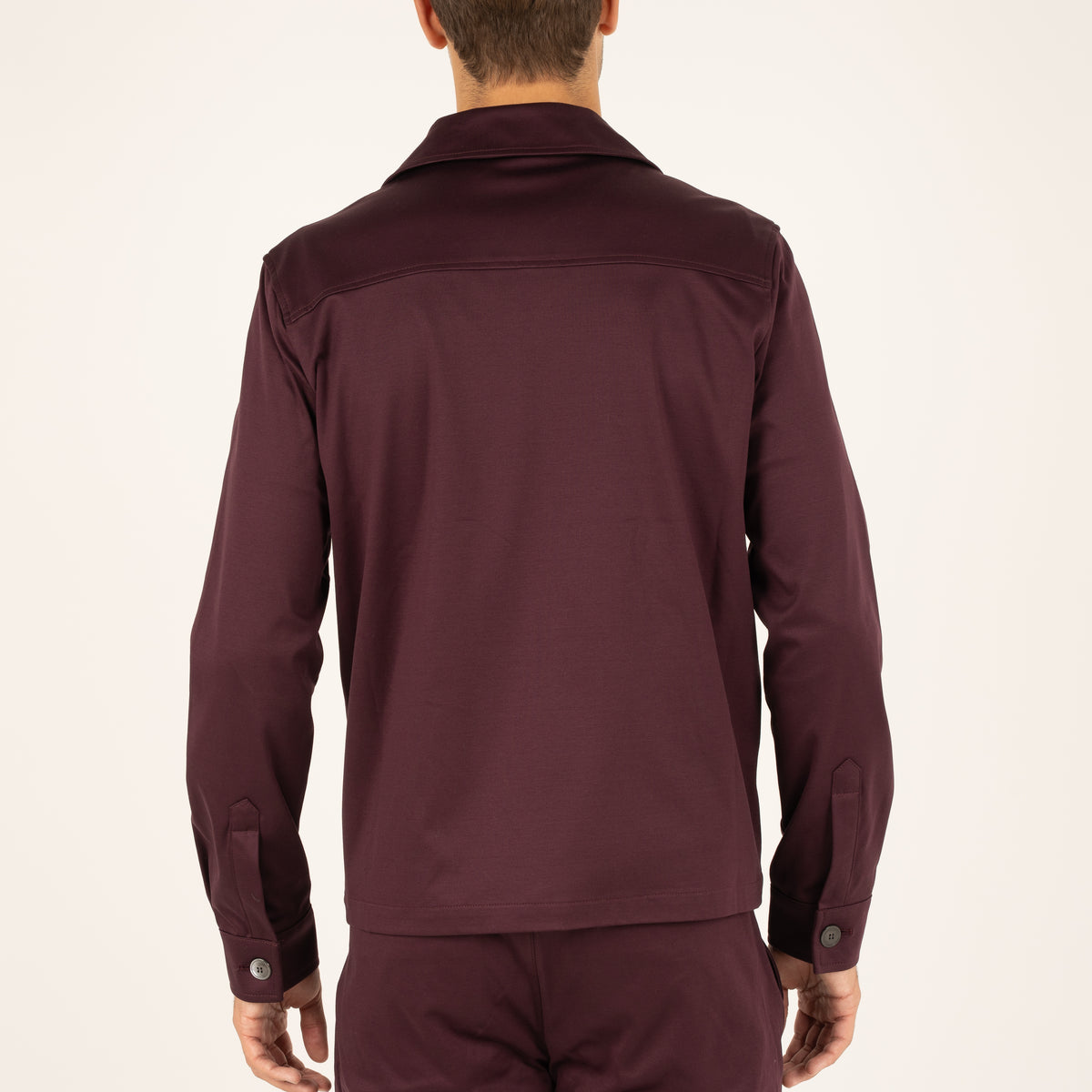 Valenza Overshirt met Rits Bordeaux Rood | Interlock Supima