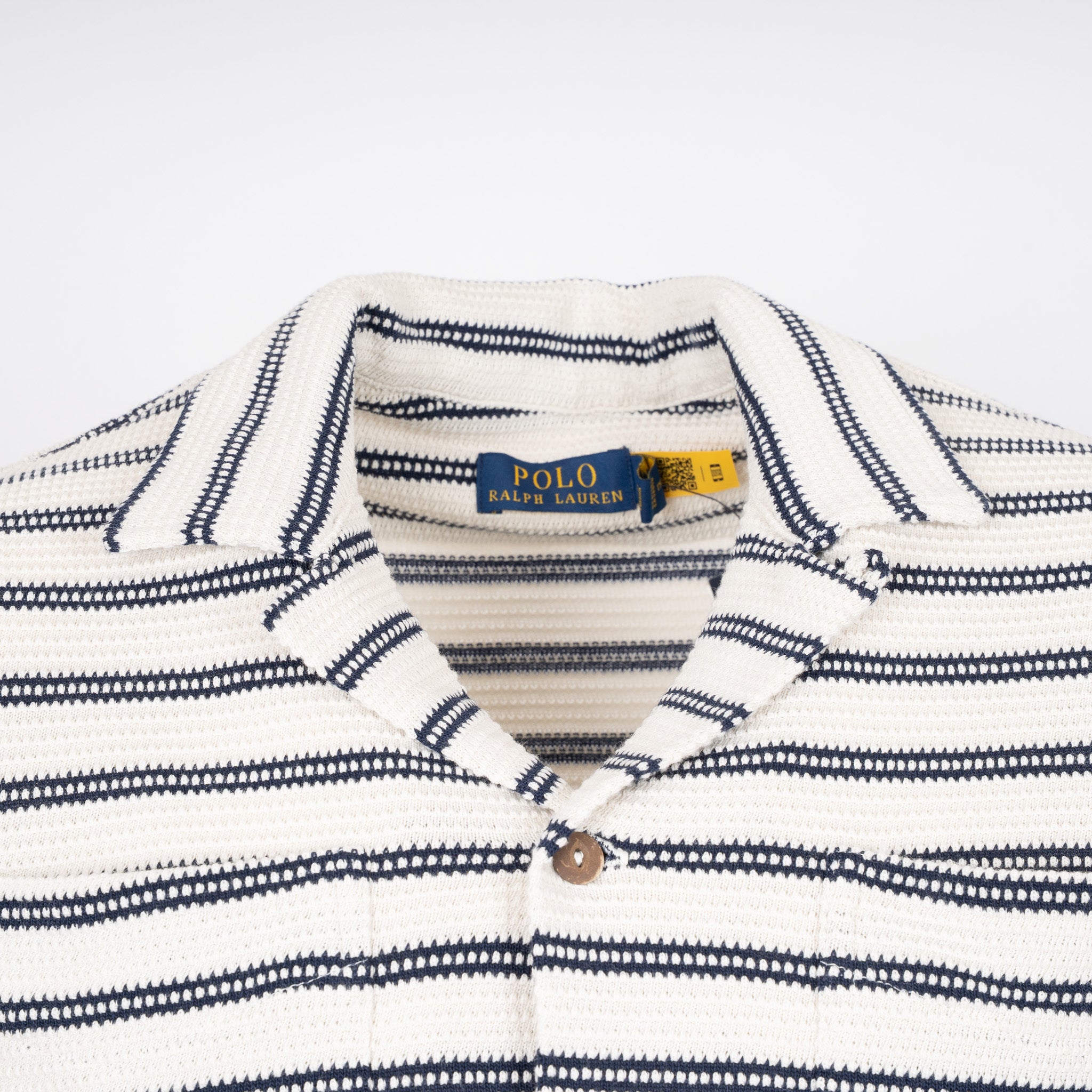 Ralph Lauren Overhemd Korte Mouw Blauw Gestreept | Pointelle-Ribbed