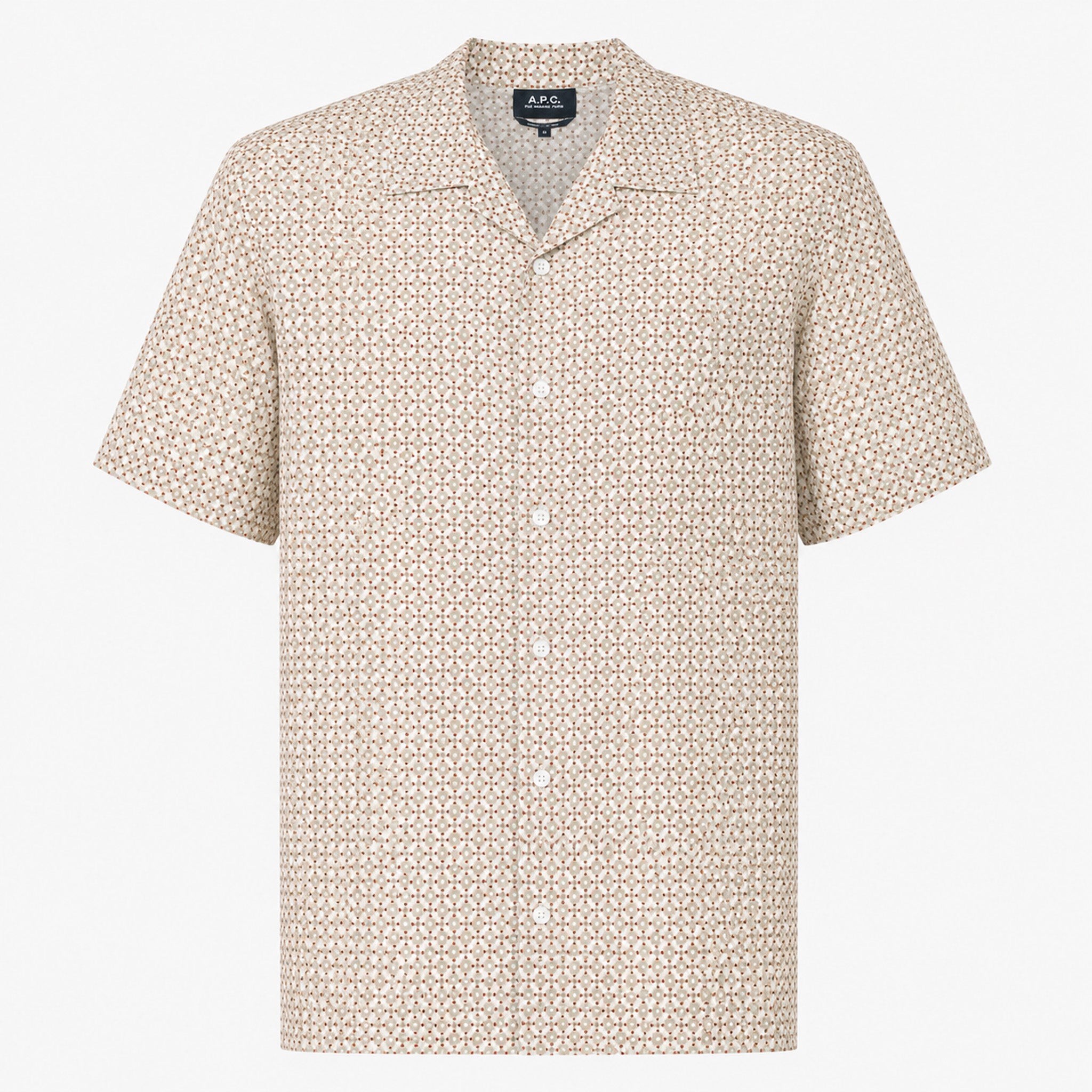 A.P.C. Korte Mouwen Overhemd Beige Print | Bennet