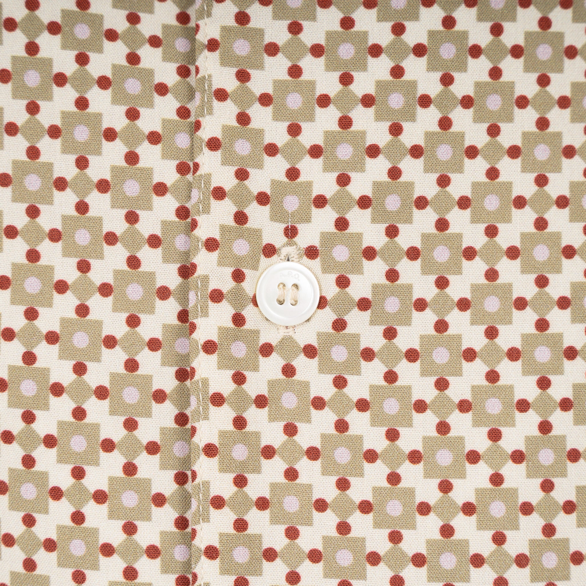A.P.C. Korte Mouwen Overhemd Beige Print | Bennet