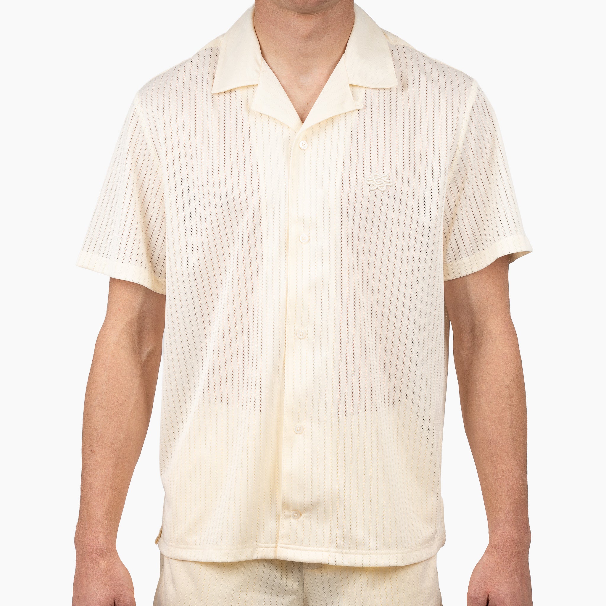 Filling Pieces Overhemd Korte Mouw Crème | Resort Shirt