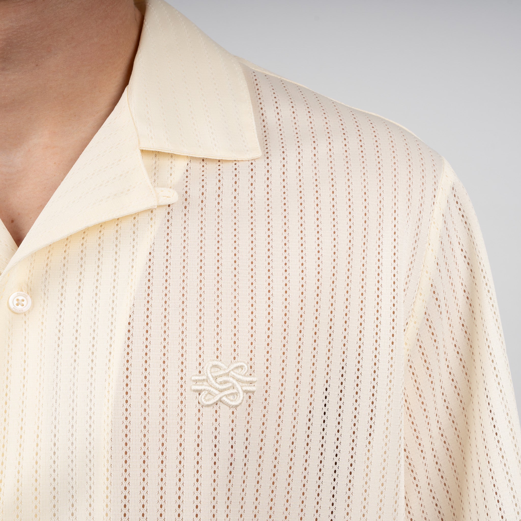 Filling Pieces Overhemd Korte Mouw Crème | Resort Shirt