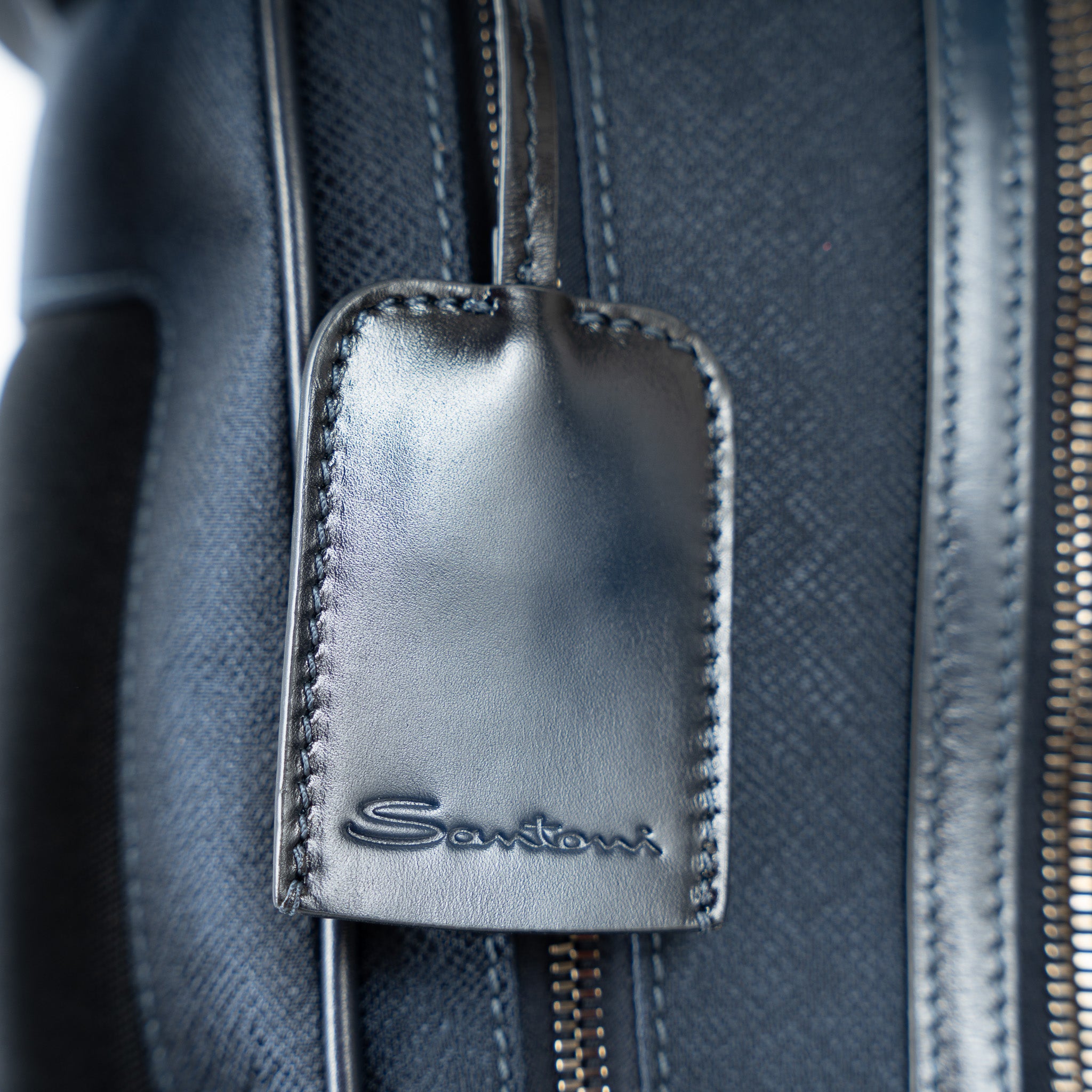 Santoni Rugzak Blauw | Leather & Nylon