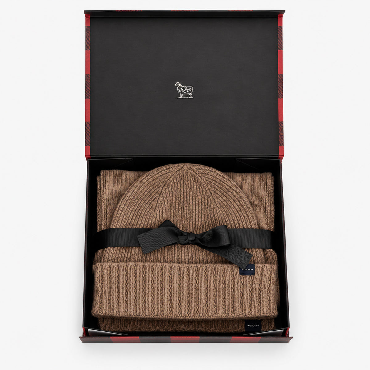 Woolrich Cadeauset Muts en Sjaal Taupe | Merino Wolmix