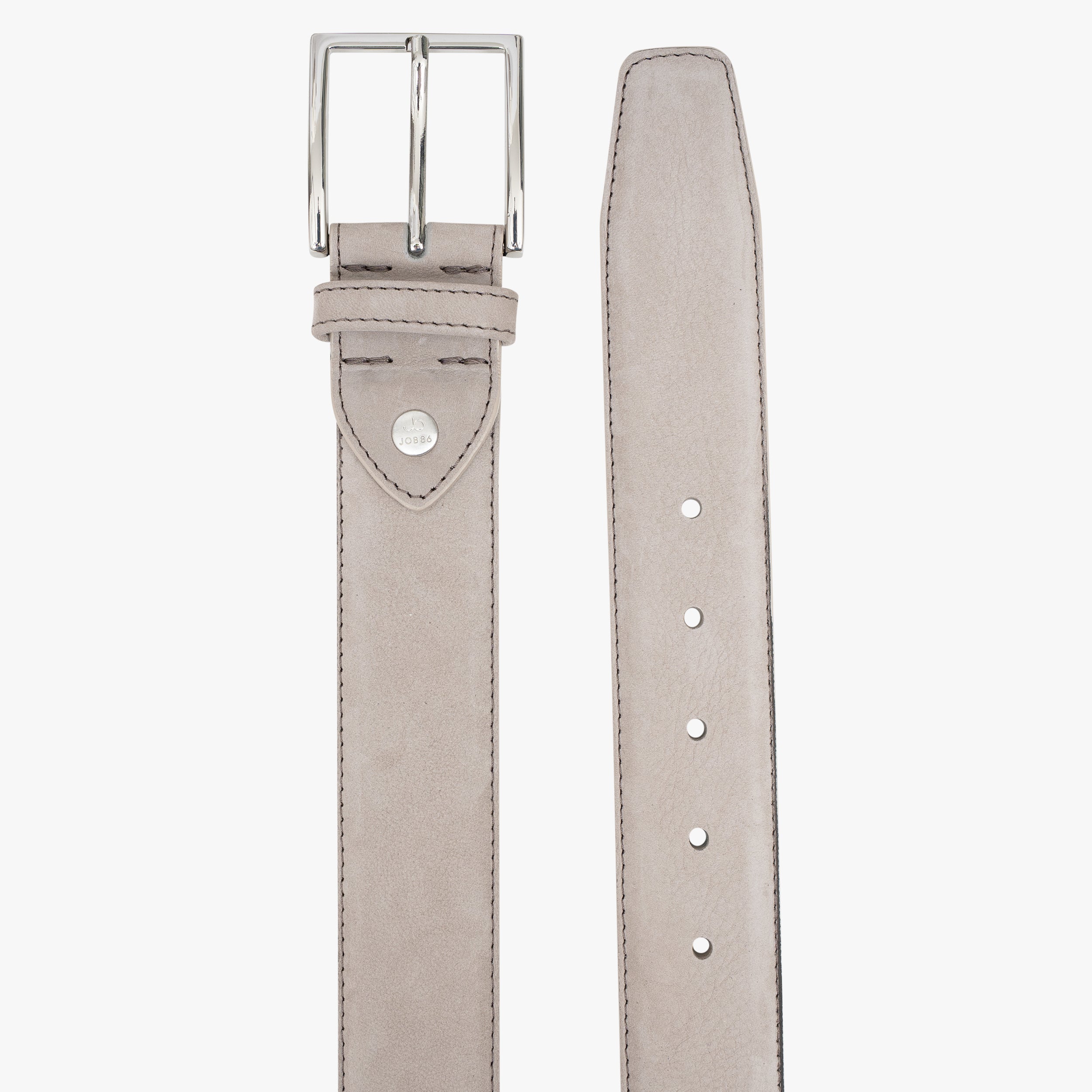 JOB86 Leren Riem Grijs/Taupe | Nubuck