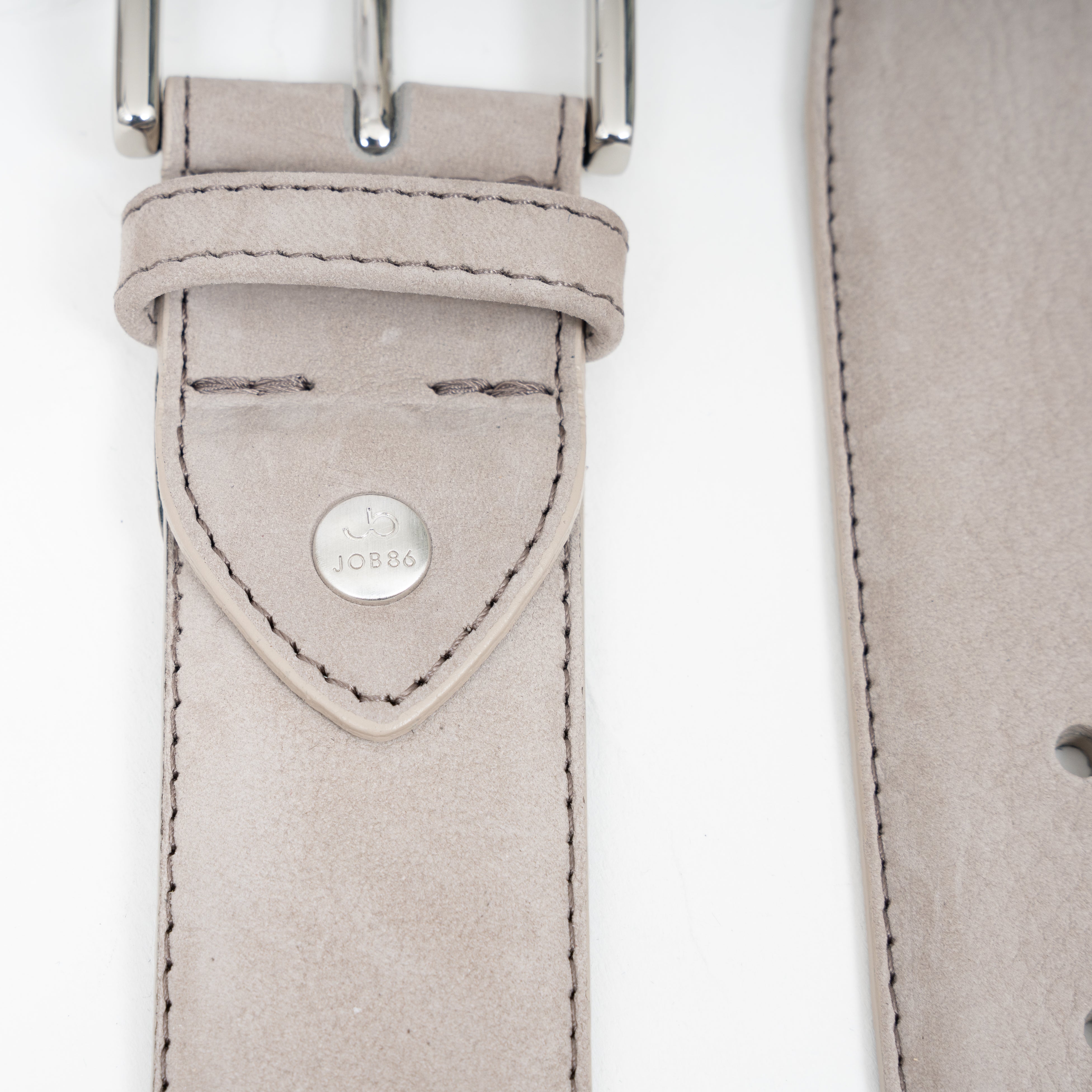 JOB86 Leren Riem Grijs/Taupe | Nubuck