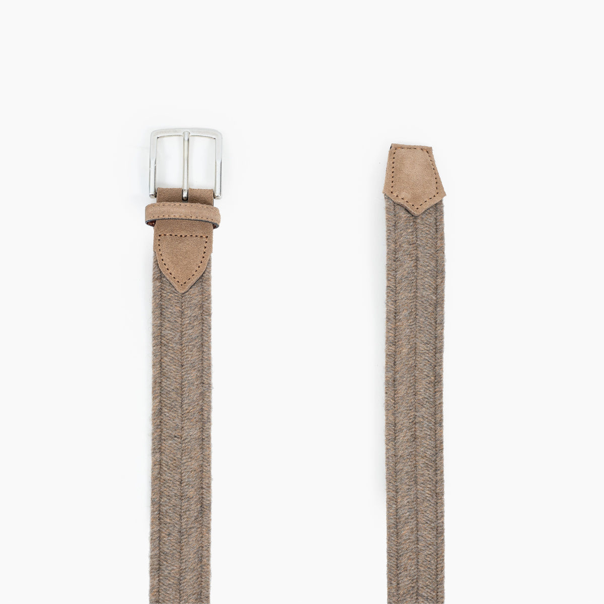 Athison Gevlochten Riem Taupe | Wool Stretch