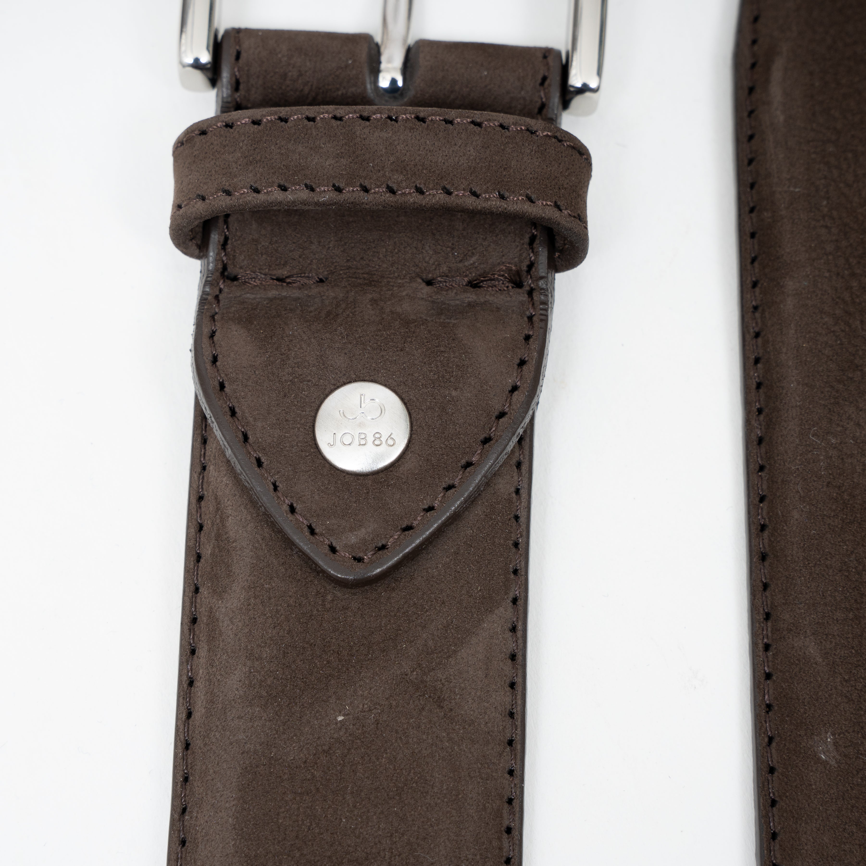 JOB86 Leren Riem Donkerbruin | Nubuck