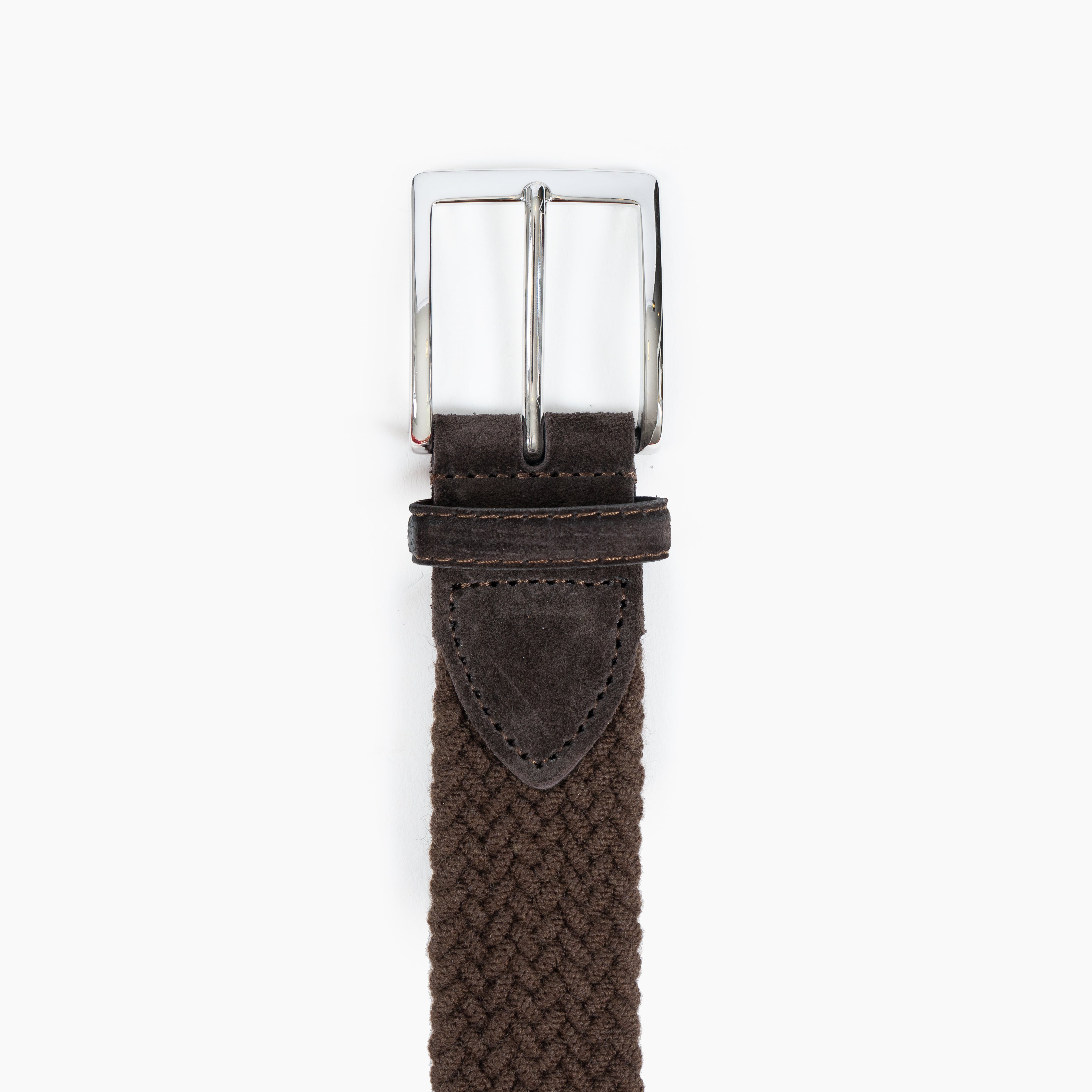 Athison Gevlochten Riem Bruin | Wool Elastic Belt