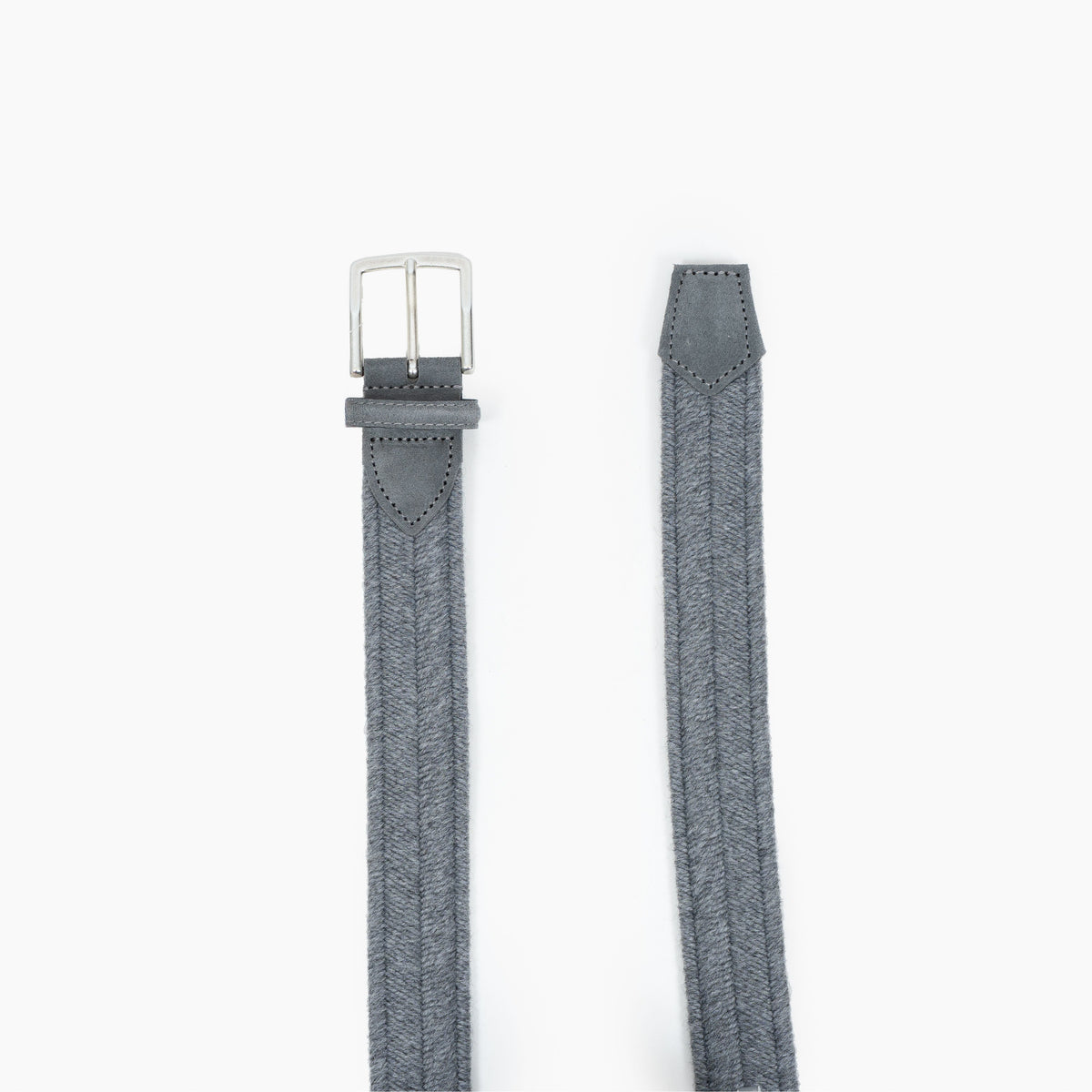 Athison Gevlochten Riem Lichtgrijs | Wool Stretch