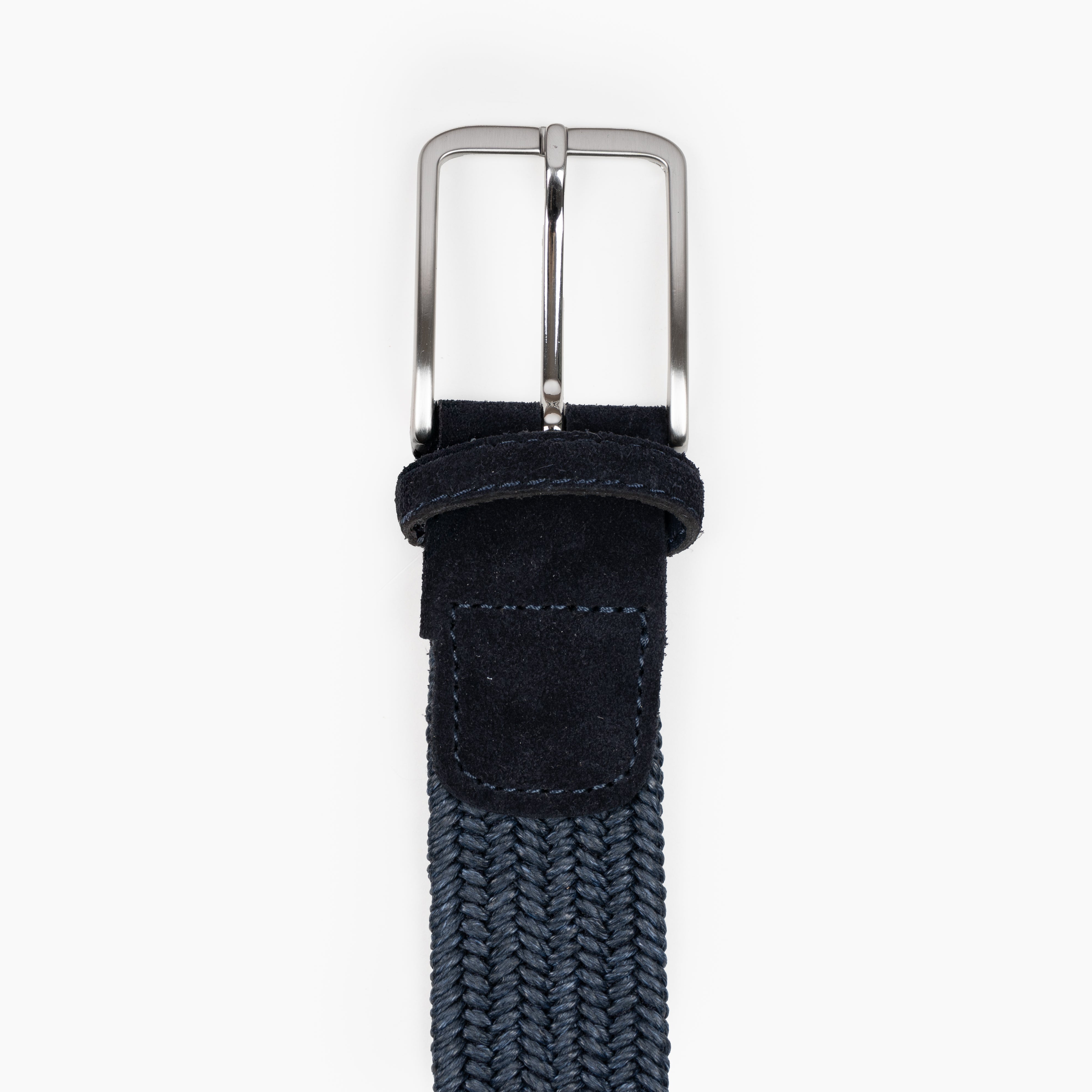 Athison Gevlochten Riem Blauw | Linnen Stretch