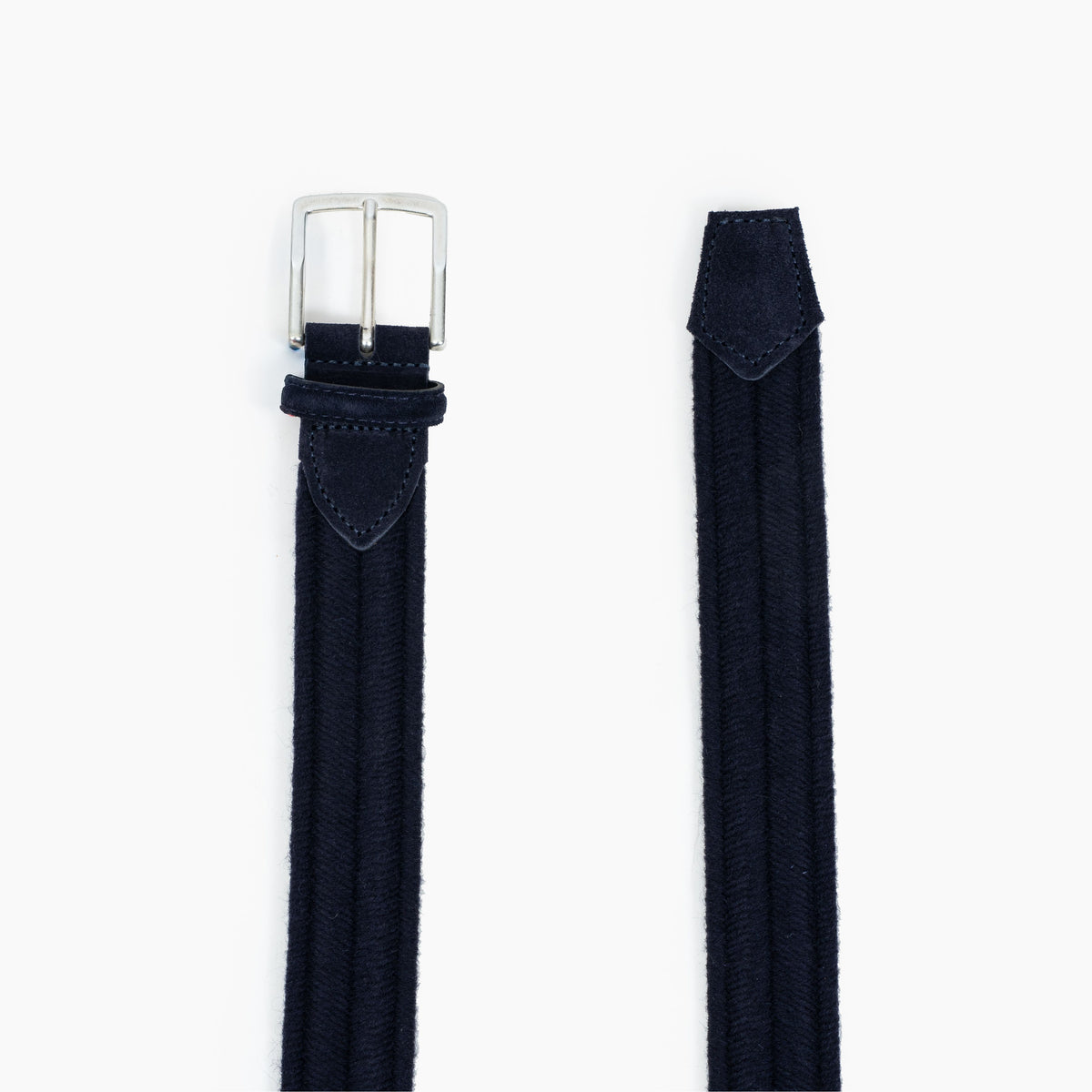 Athison Gevlochten Riem Blauw | Wool Stretch