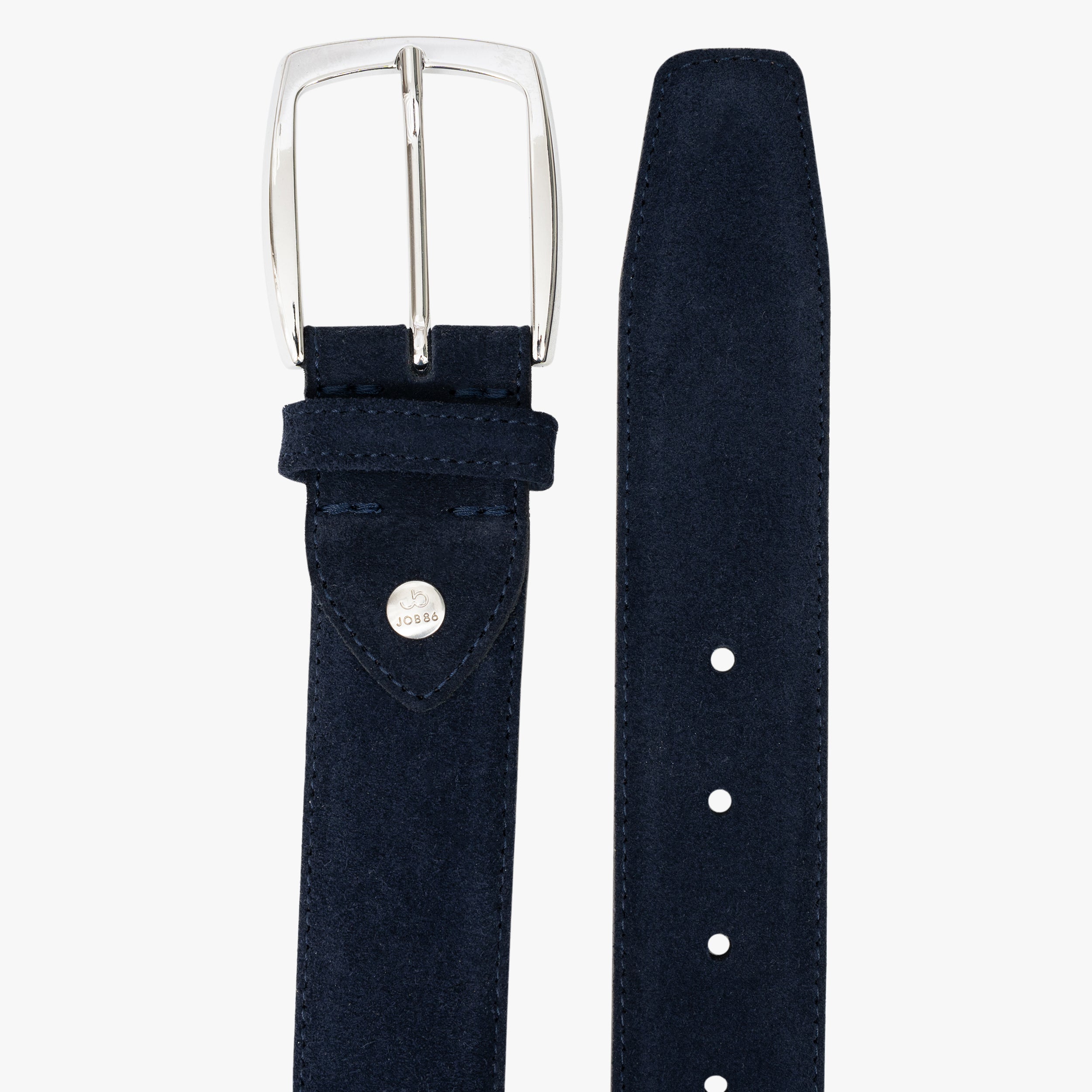 JOB86 Leren Riem Donkerblauw | Suede
