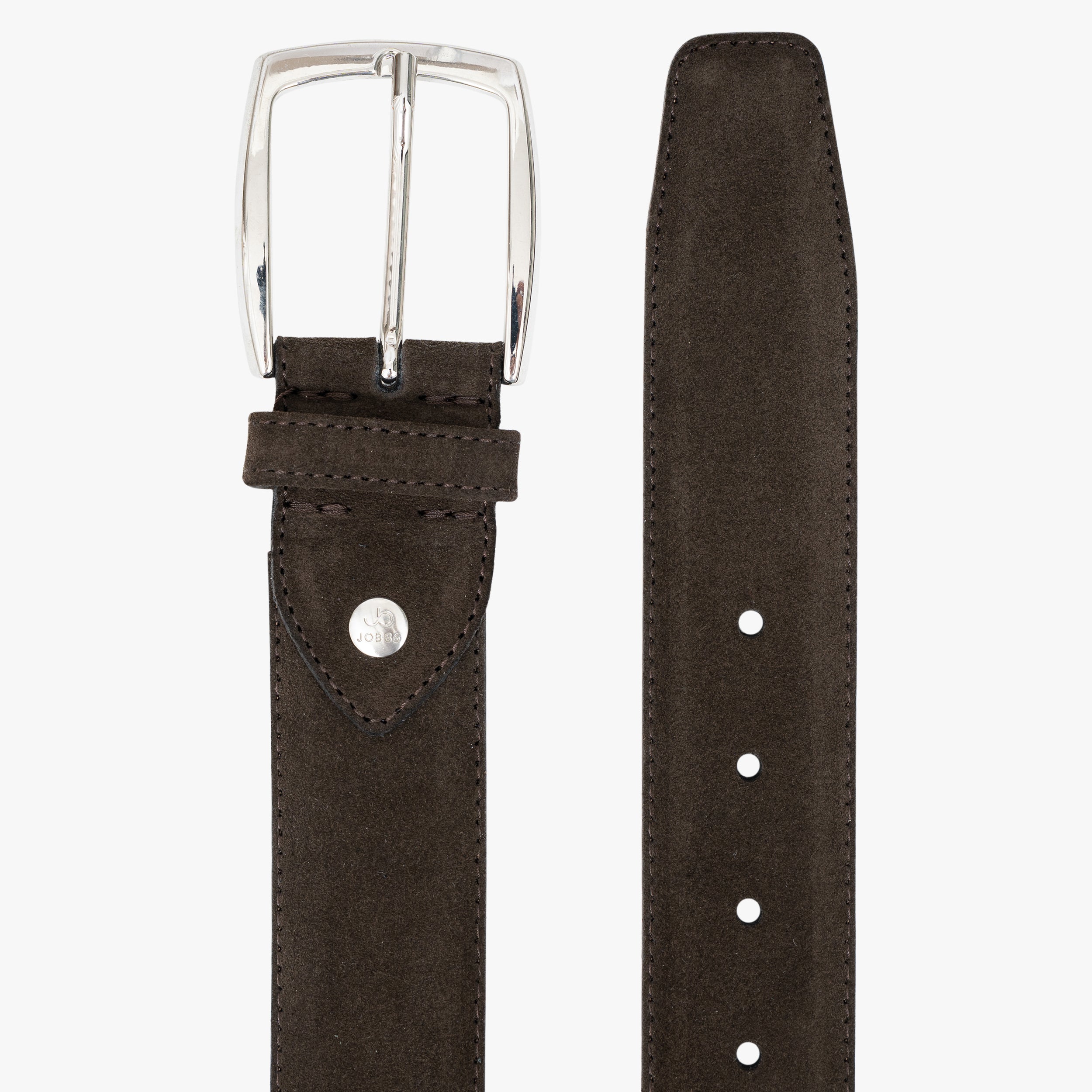 JOB86 Leren Riem Donkerbruin | Suede