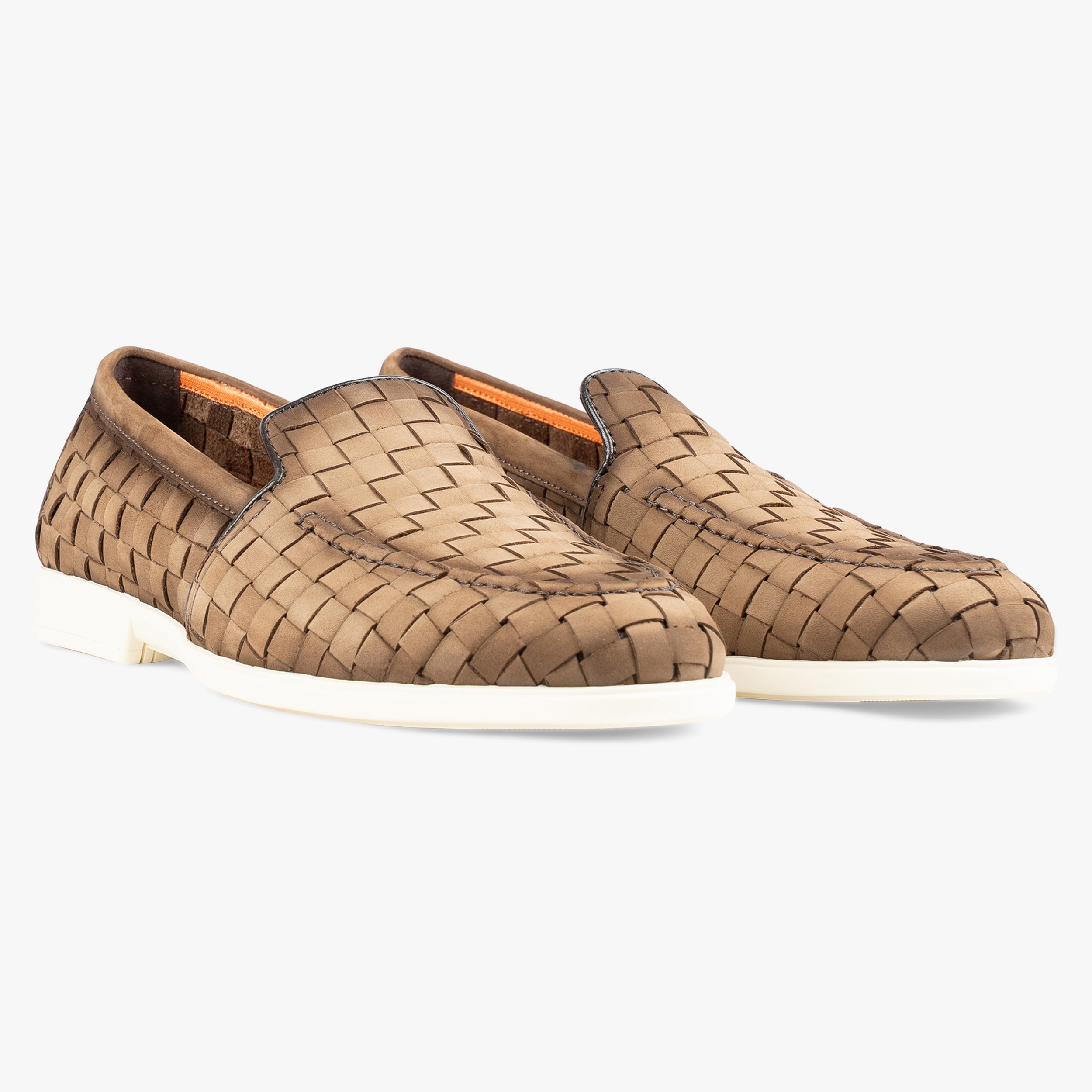 Santoni Gevlochten Loafer Beige
