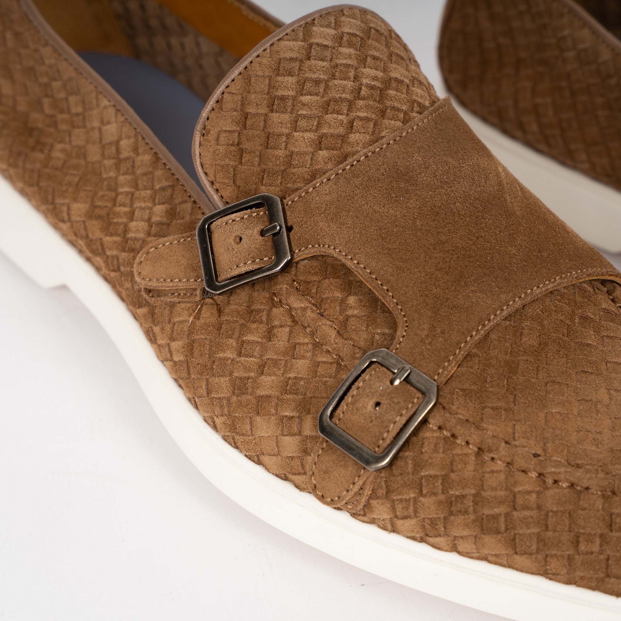 Calce Gevlochten Dubbele Gesp Loafer Camel | Cosimo