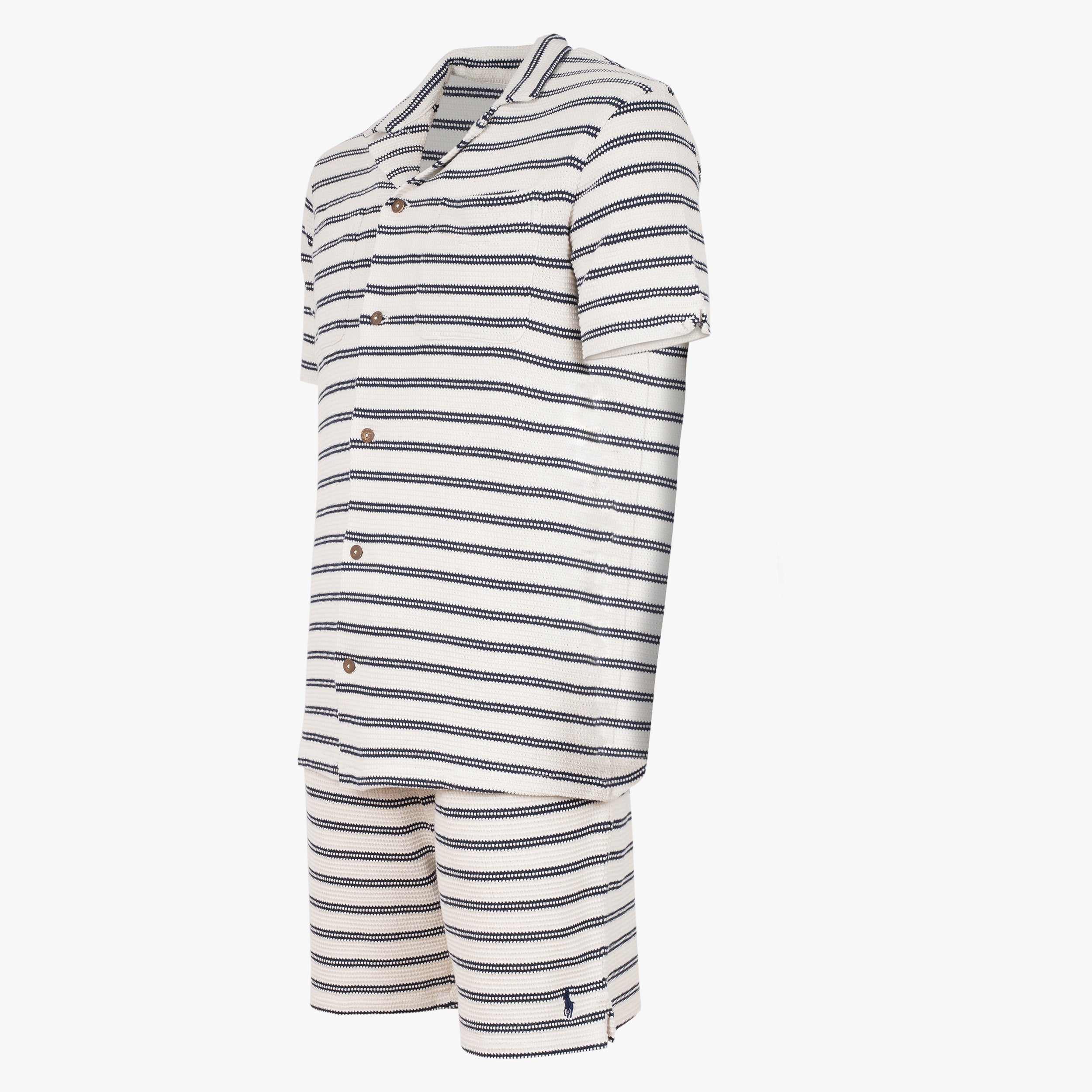 Ralph Lauren Korte Broek Blauw Gestreept | Pointelle-Ribbed