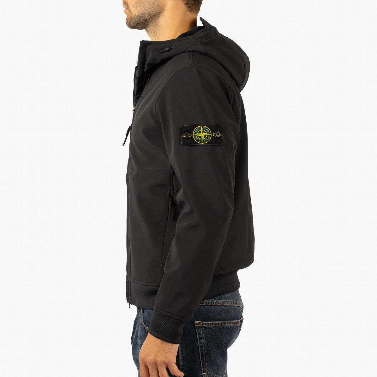 Stone Island Soft Shell Jack Zwart | SHELL-R_E.DYE® TECHNOLOGY
