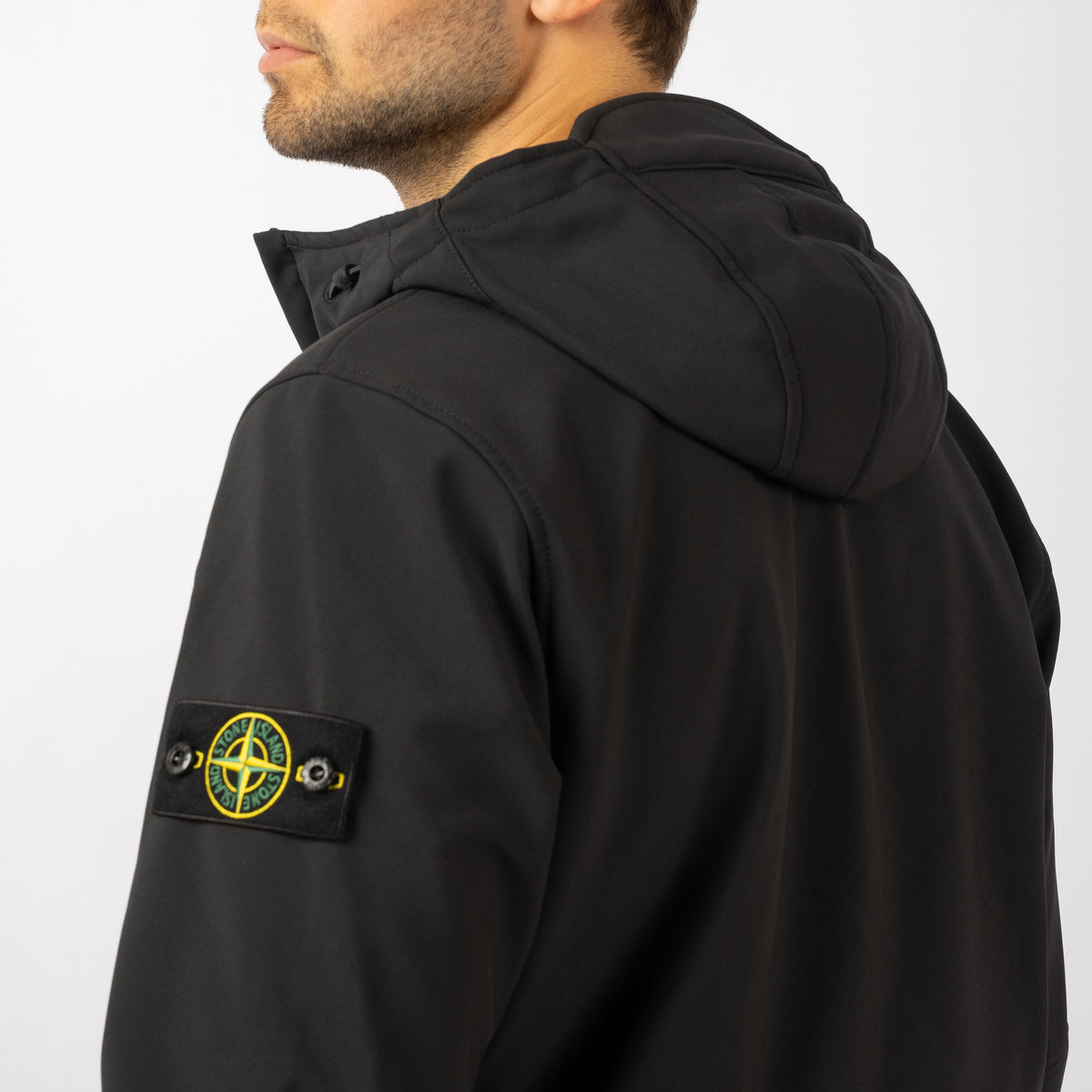 Stone Island Soft Shell Jack Zwart | SHELL-R_E.DYE® TECHNOLOGY