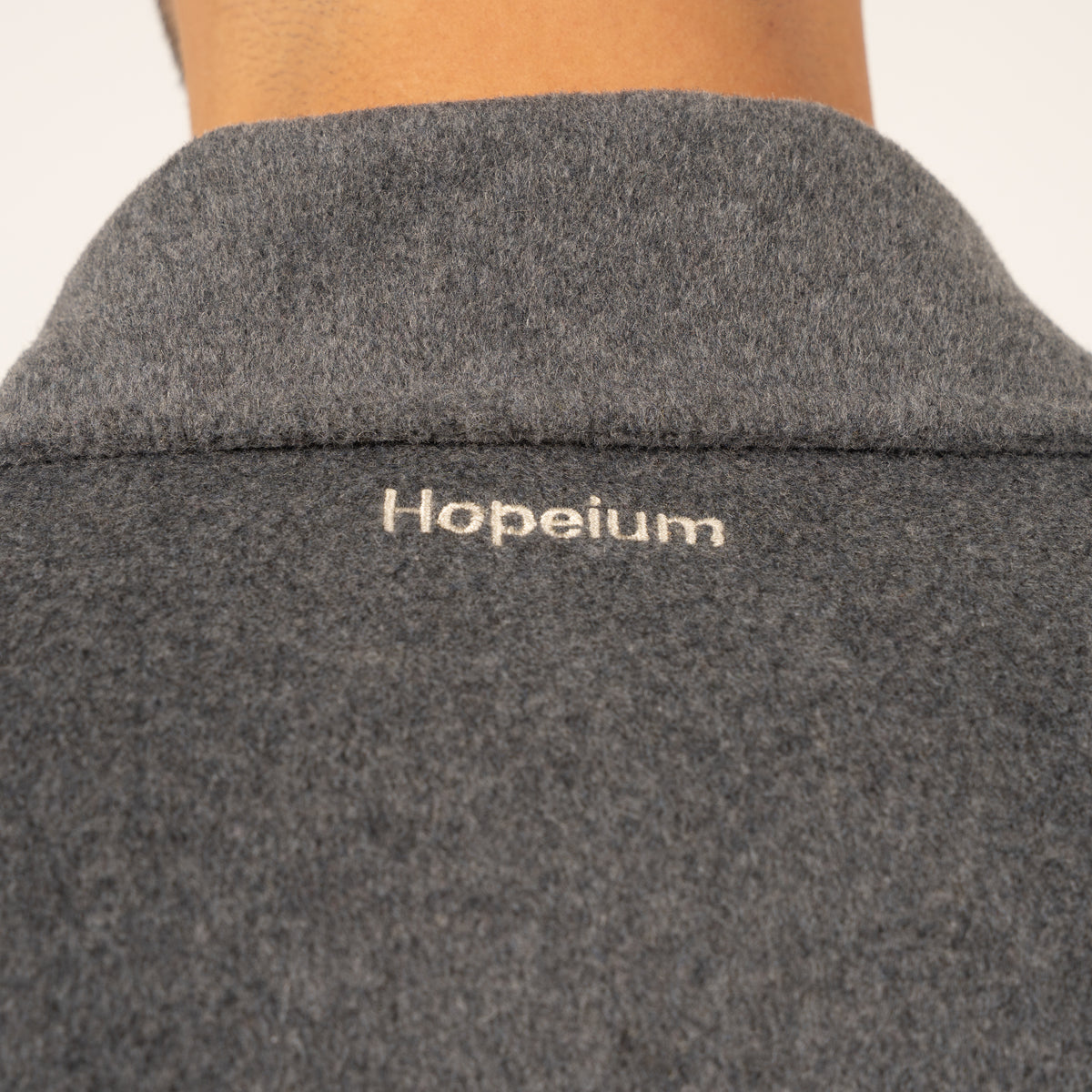 Hopeium Overshirt Grijs | Winter Wooly Short Jacket