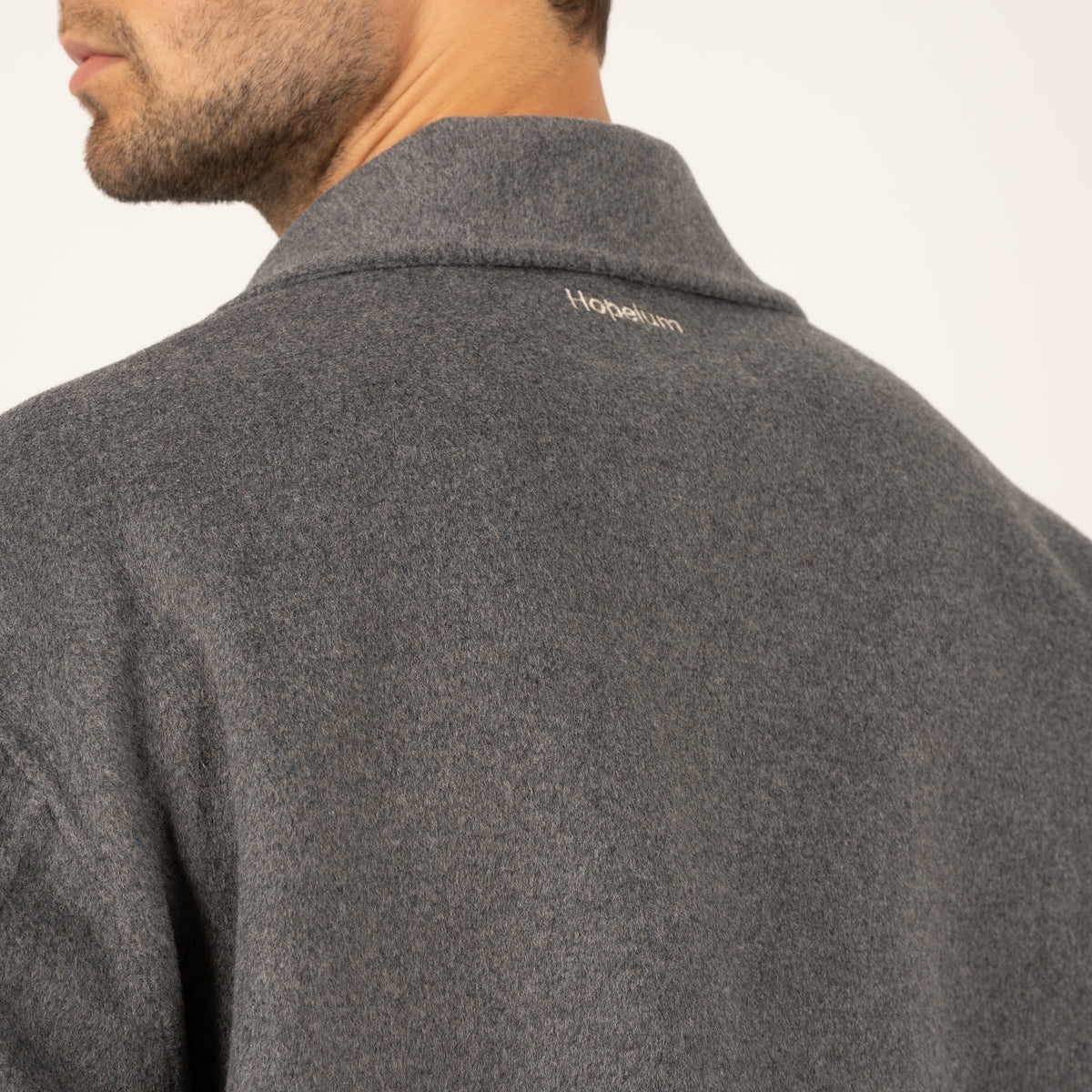 Hopeium Overshirt Grijs | Winter Wooly Short Jacket
