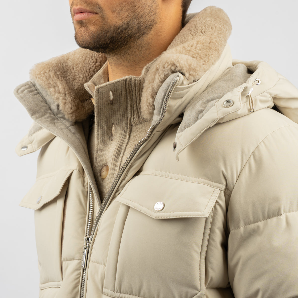 Moorer Donsjack Beige | Alarick-KN